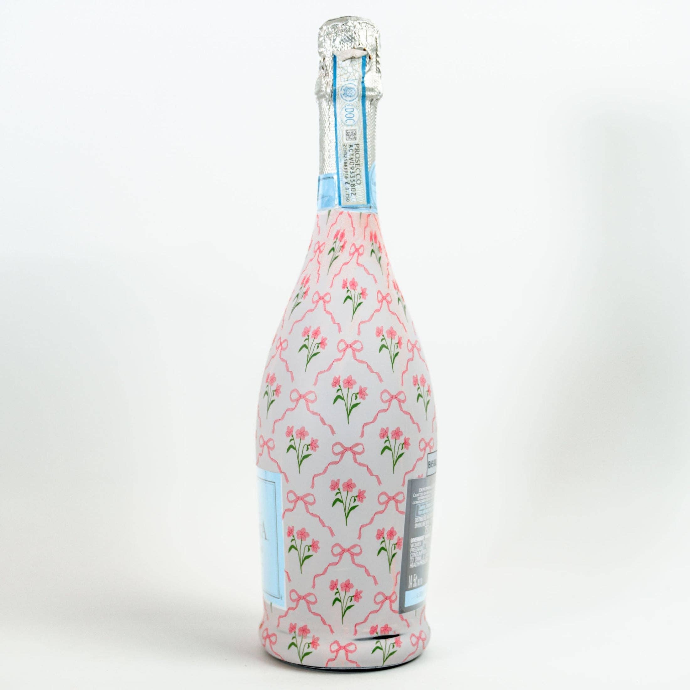 Beau Bottle Pink Bows and Blossoms - Prosecco Collection