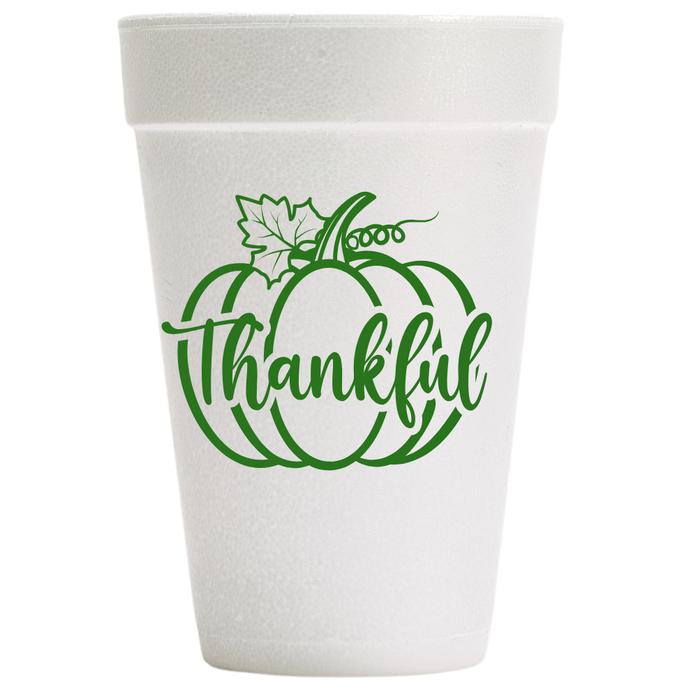 Thankful Pumpkin Foam Cups