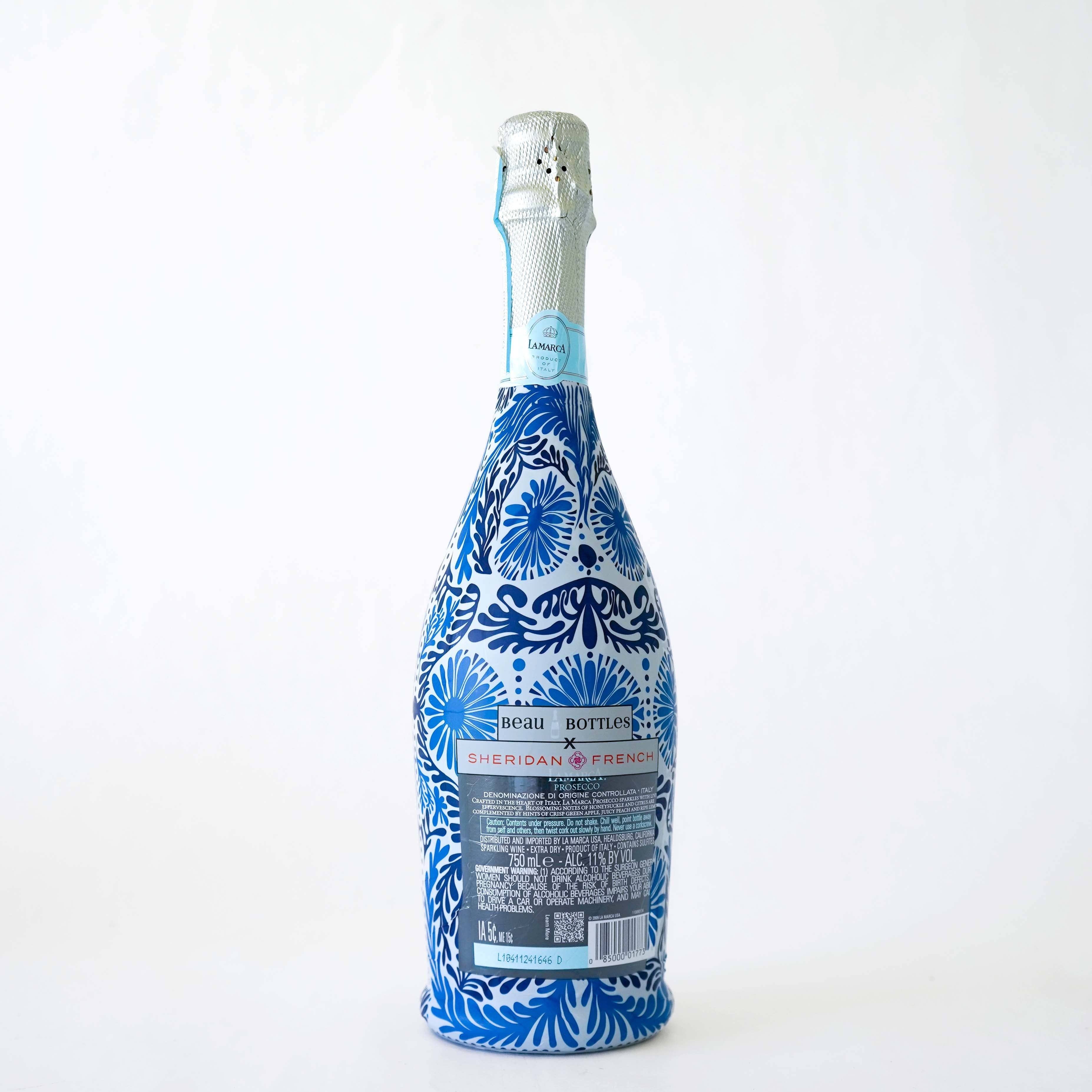 Beau Bottles x Sheridan French Collection - Navy Jardin - Prosecco Collection