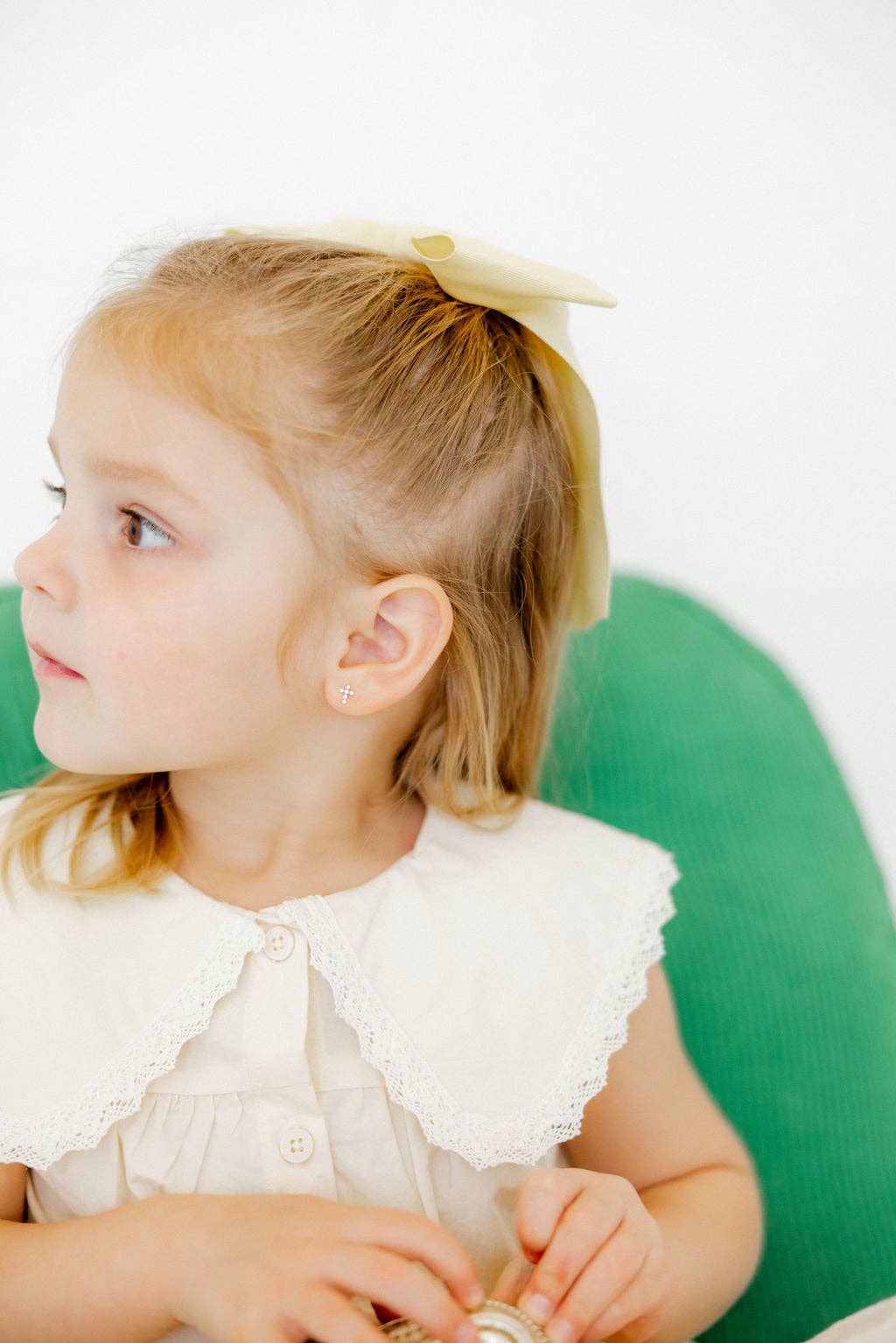 Gold Sparkle Clara Cross Screwback Stud Earrings