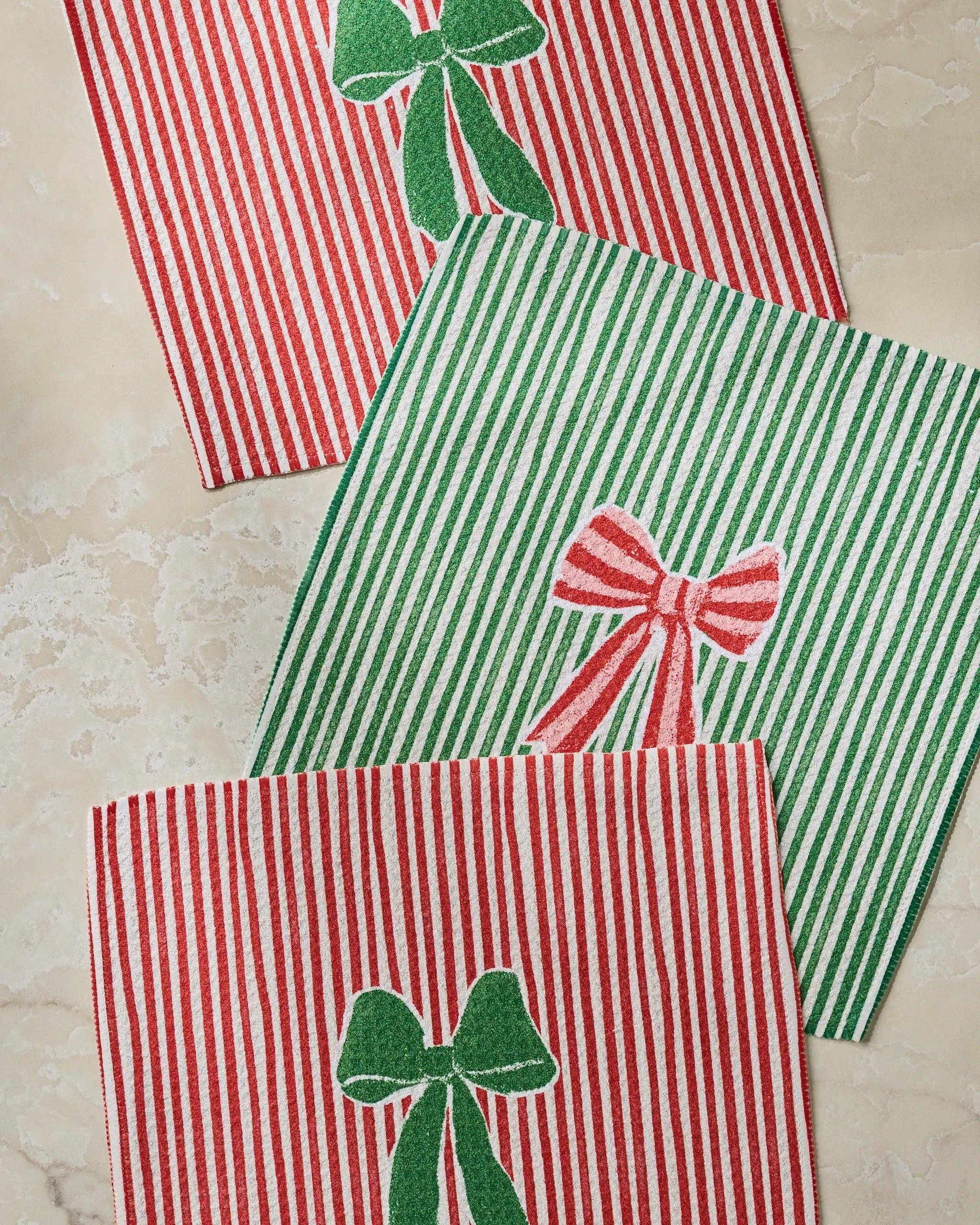Ribbon Bows Dishcloth Set - Holiday 2026
