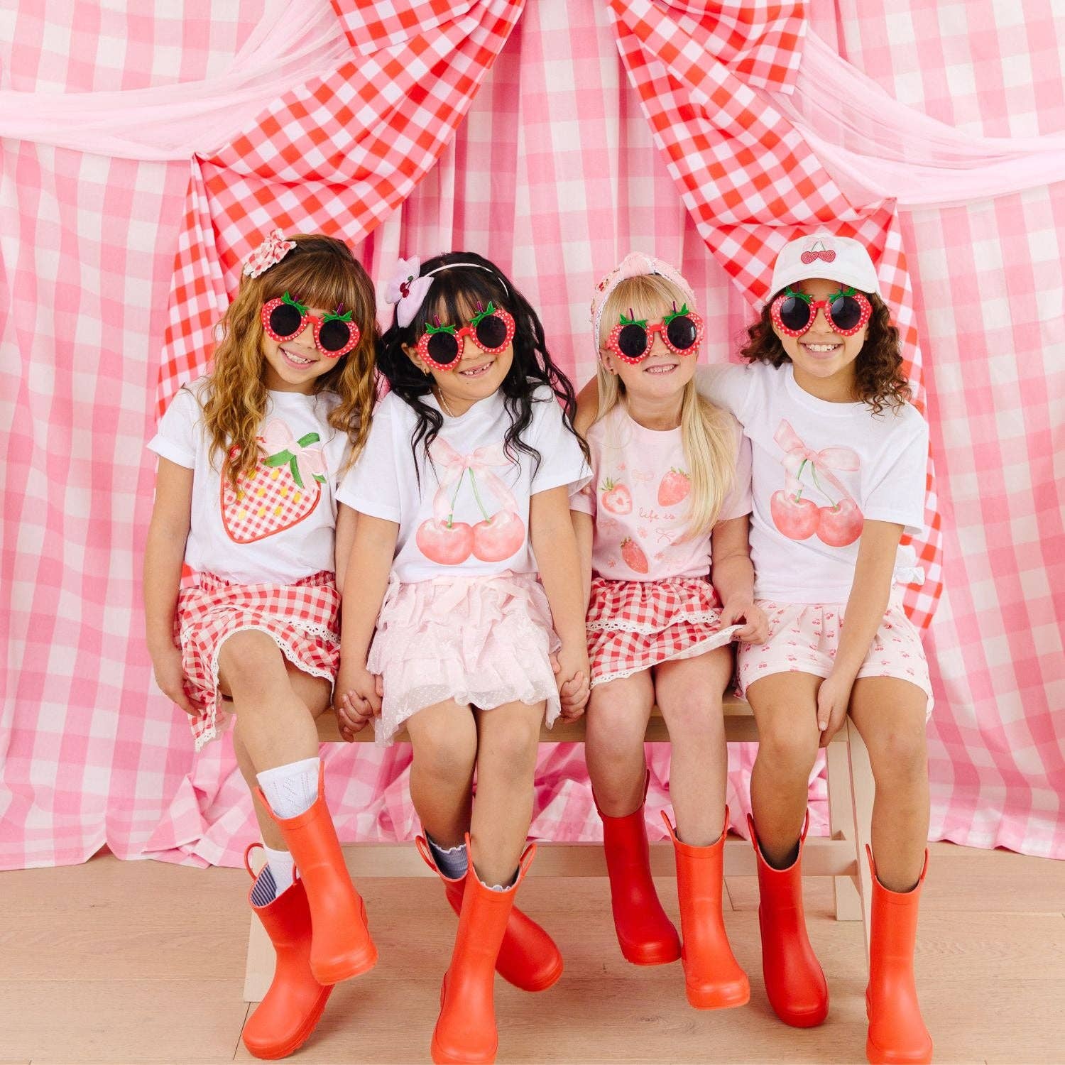 Red Gingham Bow Clip