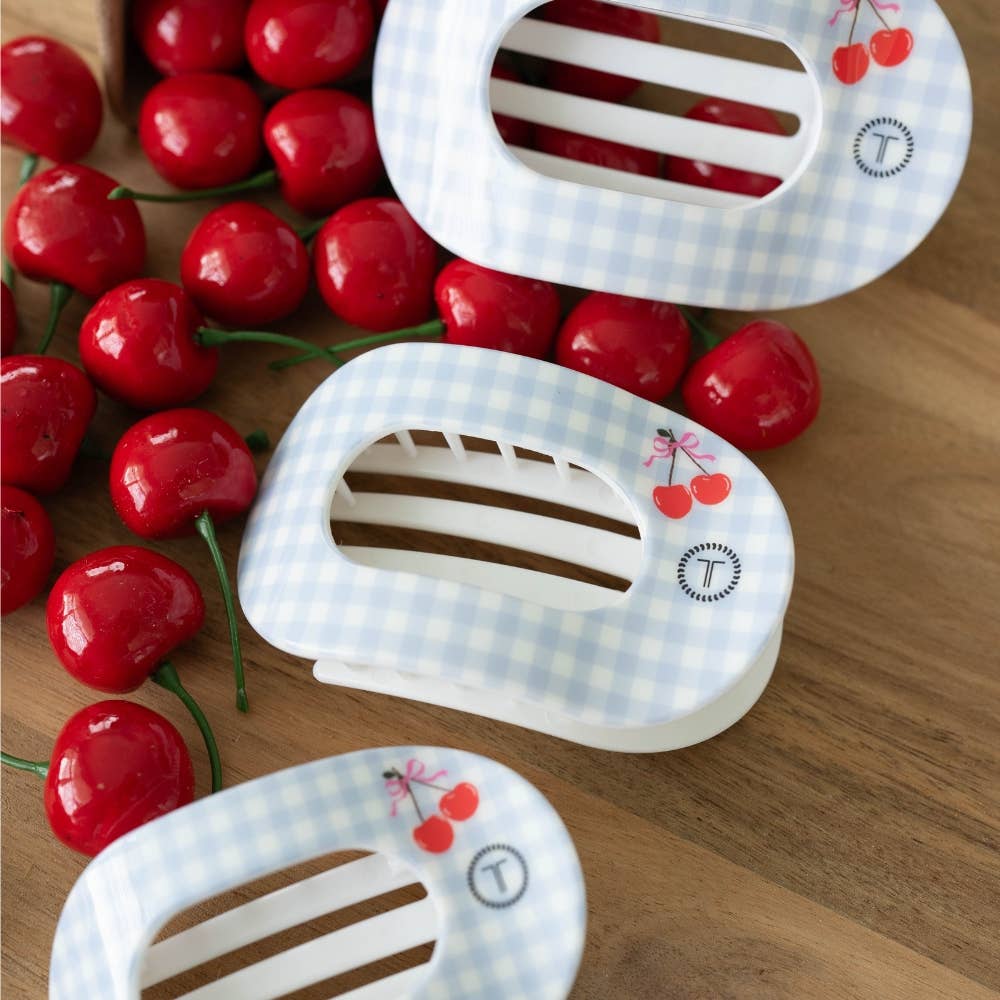 Flat Round Hair Clip | Large | Basket of Cherries
