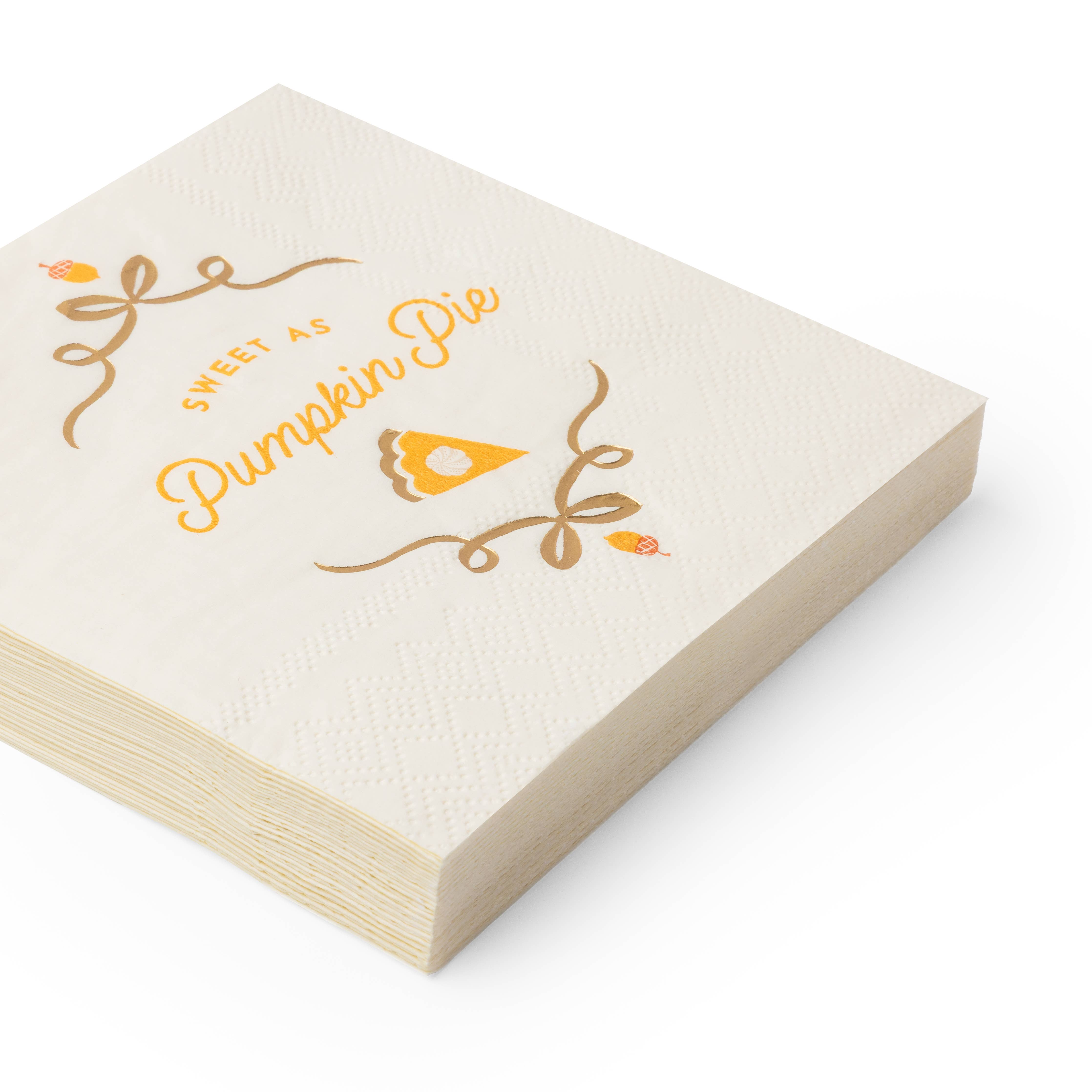 'Sweet As Pumpkin Pie' Cocktail Napkins
