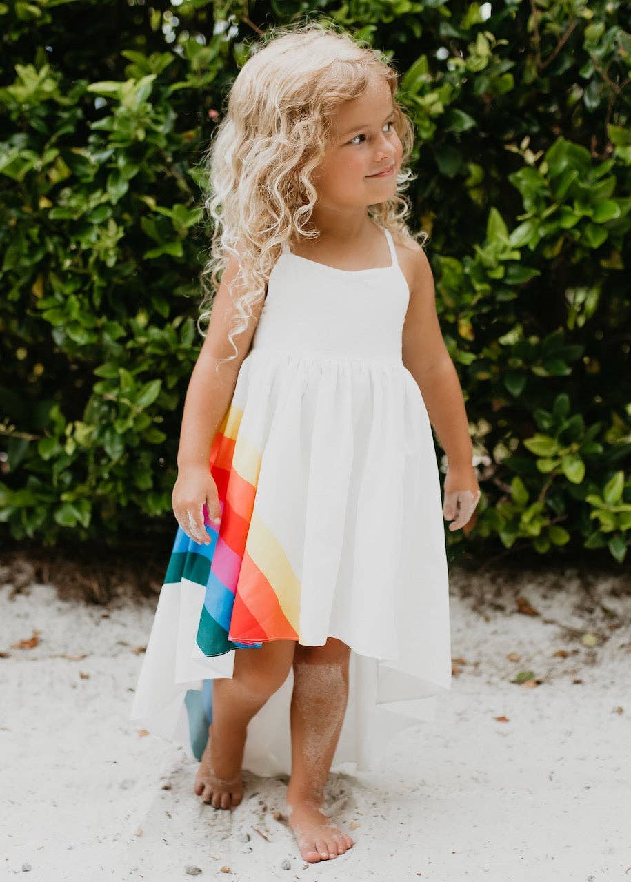 Rainbow Halter Hi-Lo Dress