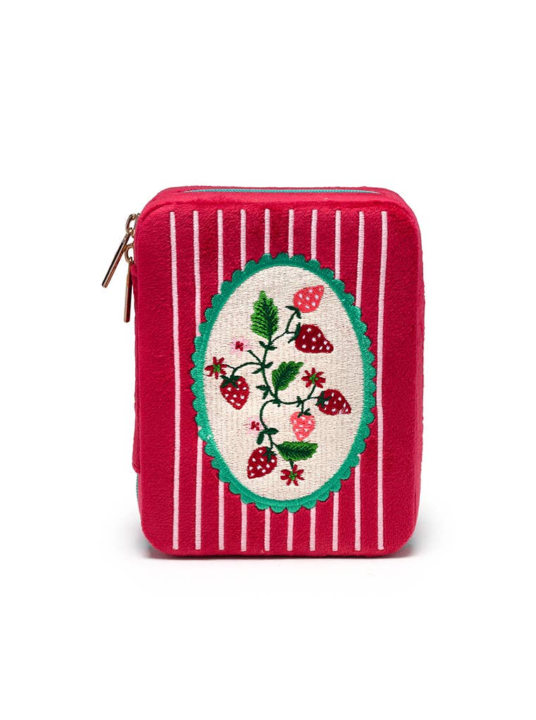 Strawberry Season Velvet Jewelry Case