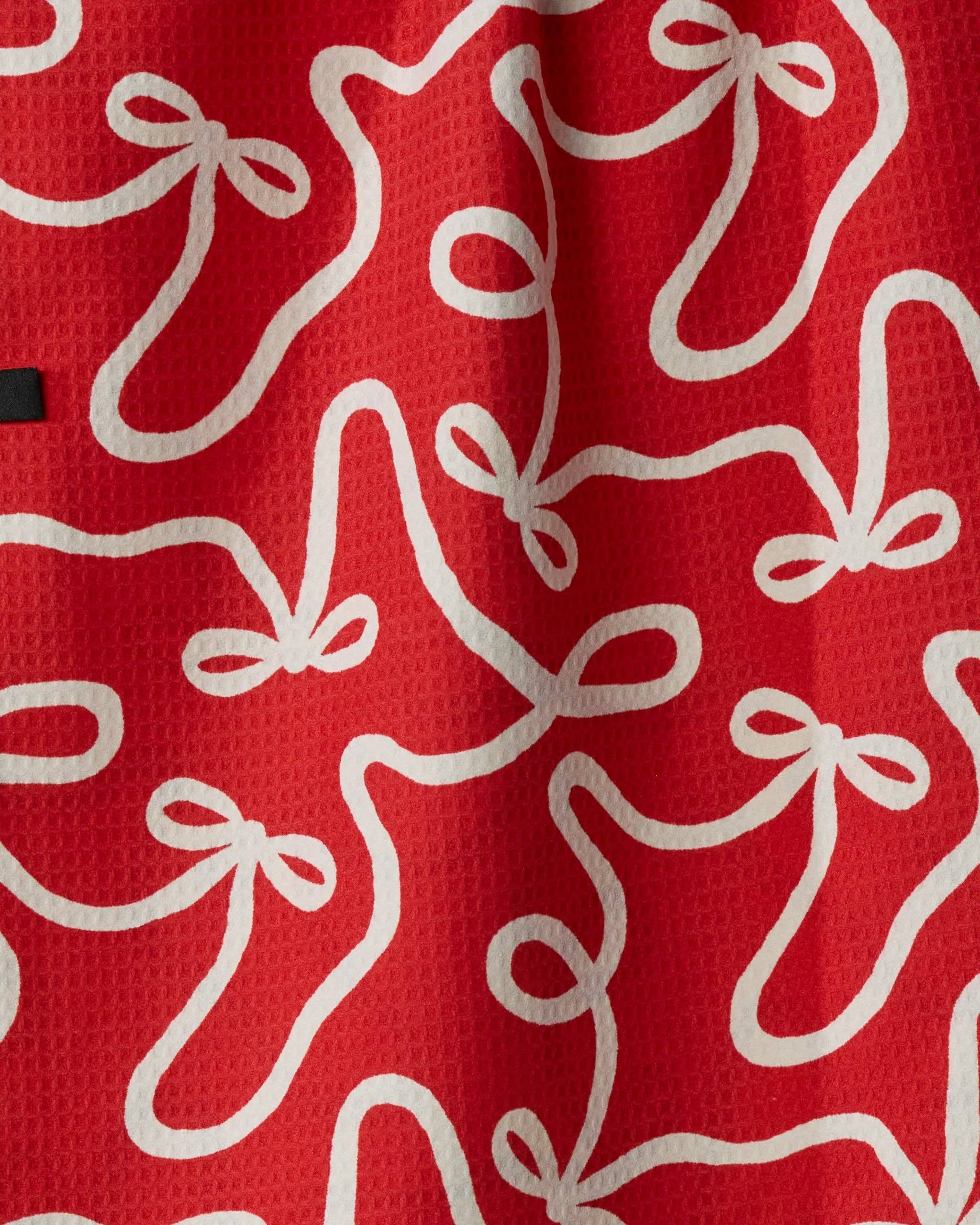 Holiday Bows Luxe Kitchen Towel - Holiday 2026: Pomegranate