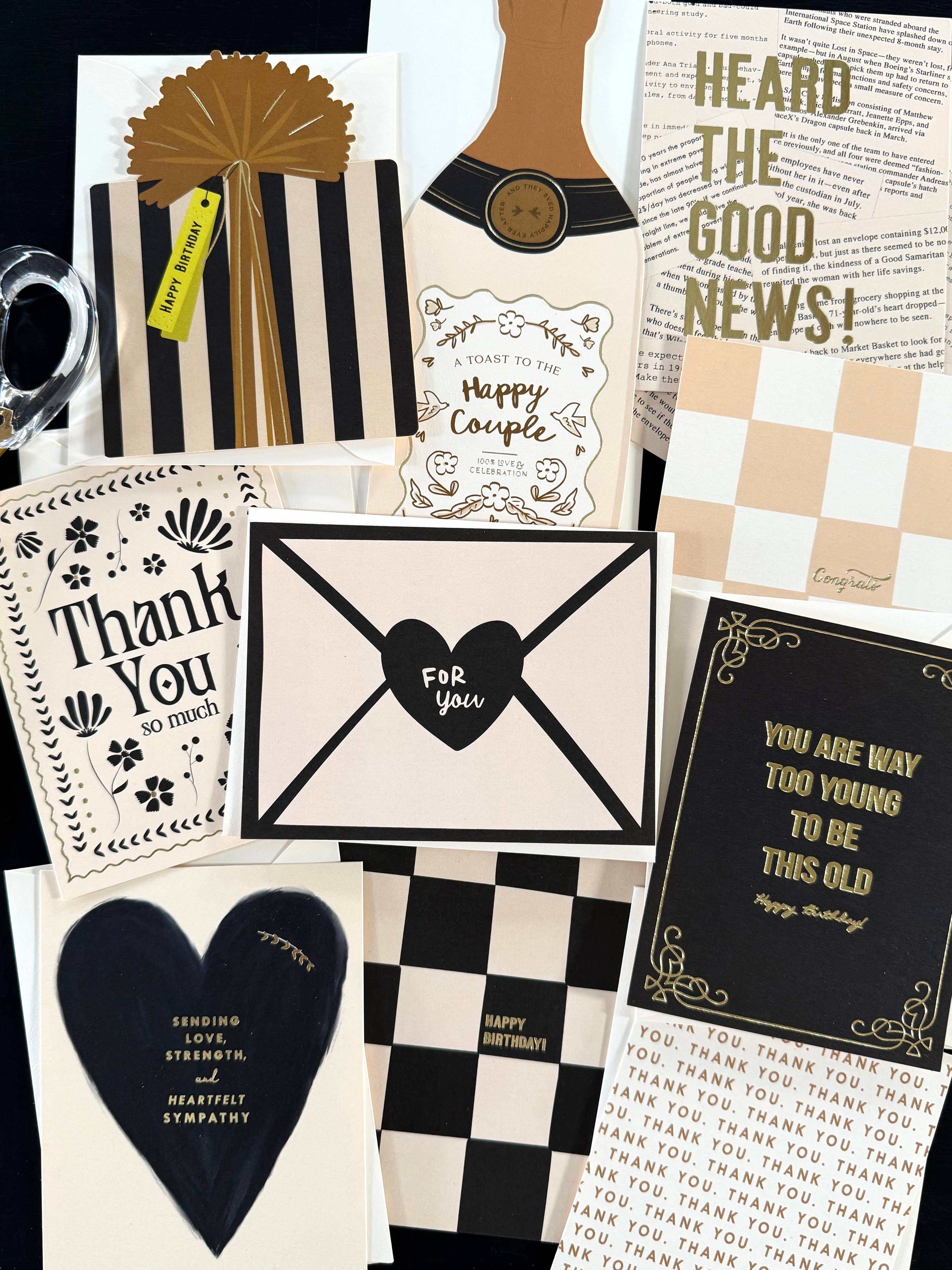 For You Love Letter Black Greeting Cards Boxed Set