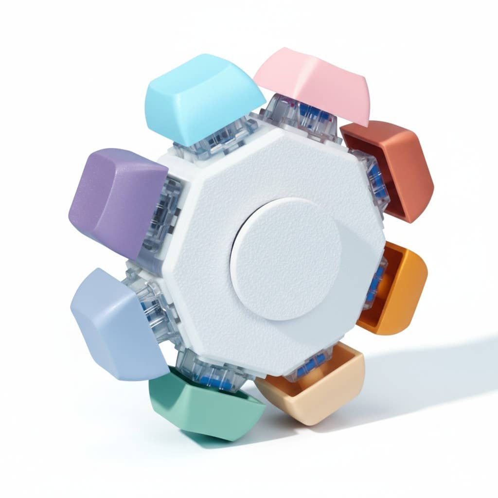 8-Key Clicky Keyboard Fidget Spinner