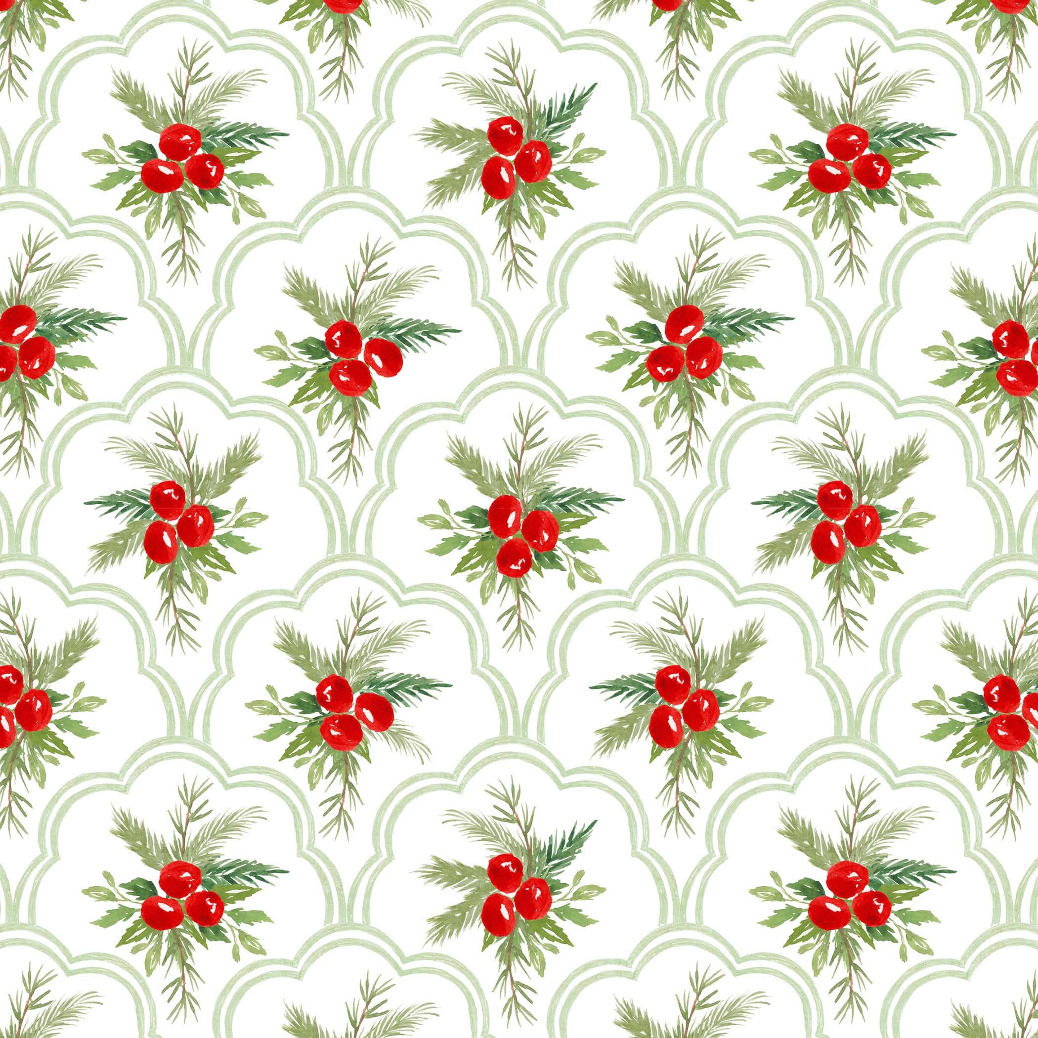 Scalloped Christmas Berries - Champagne Collection