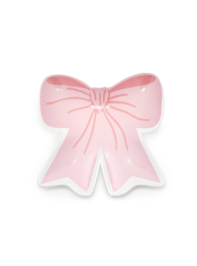 Pink Bow Ceramic Trinket Tray