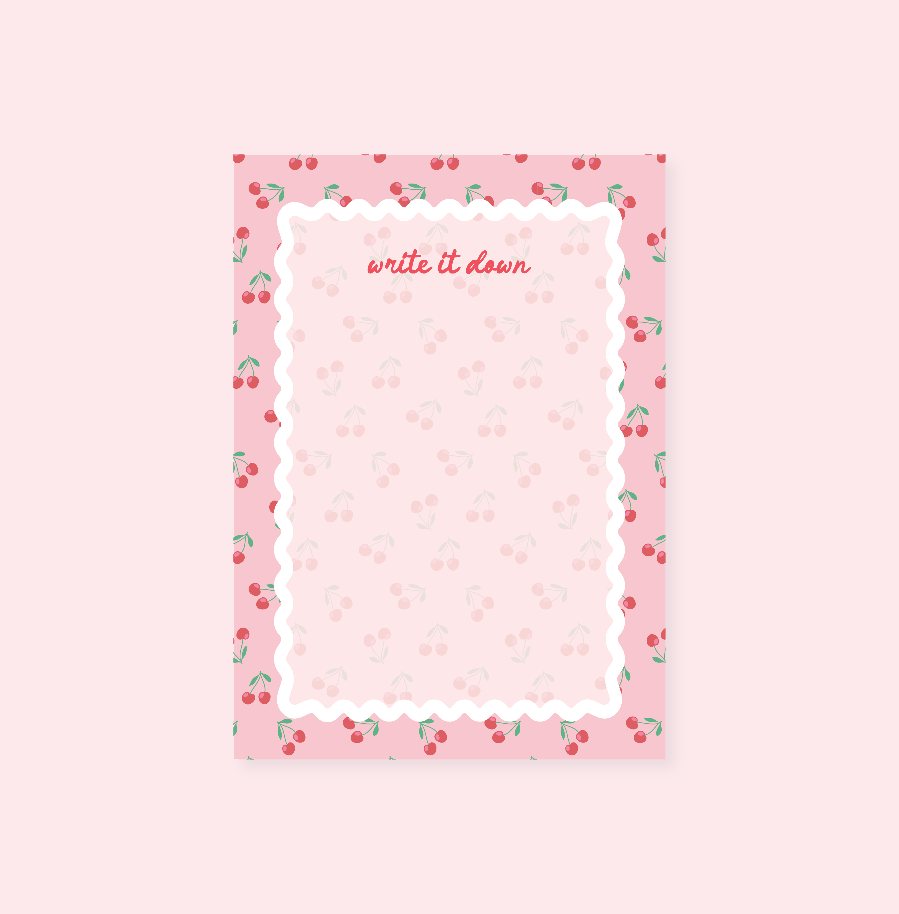 Pink Cherry 'Write it Down' Notepad