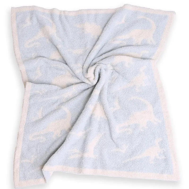 Blue Dinosaur Baby Throw Blanket