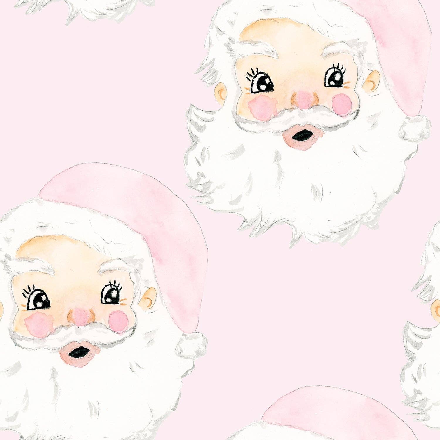 Watercolor Pink Santa - Prosecco Collection
