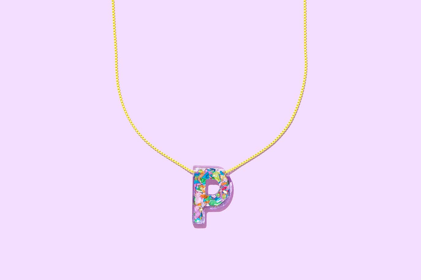 Colorful Confetti Initial Necklaces