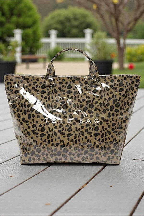 Leopard Wipeable Tote Bag