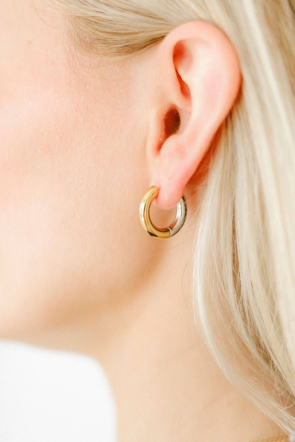 Scarlett 12mm Two-Tone Huggie Hoops