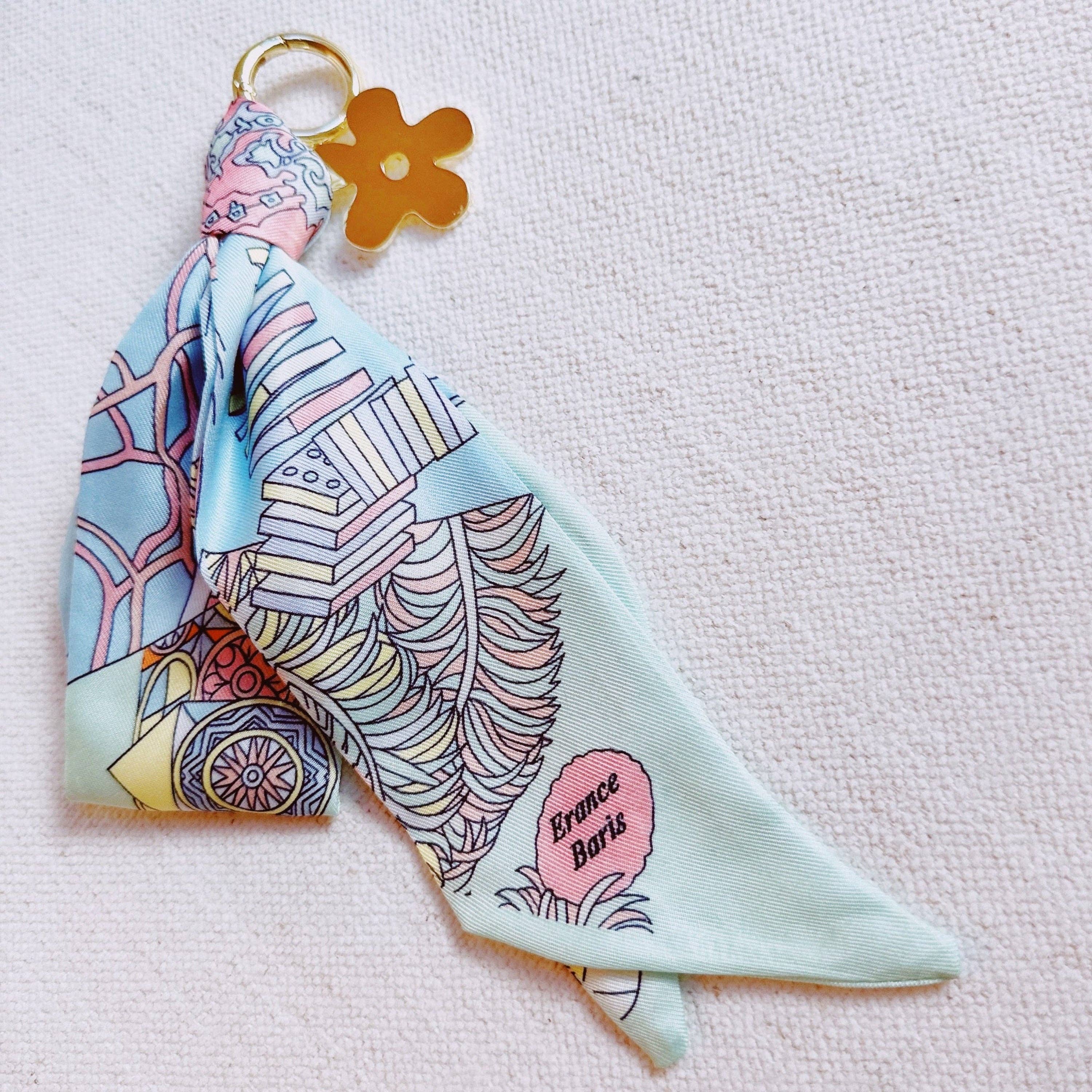 Luxe Mint Daisy Scarf Bag Charm