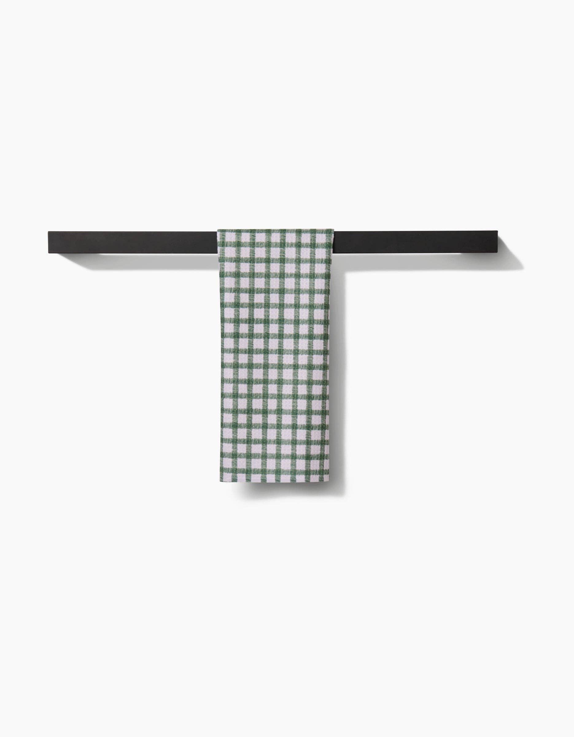Fireside Plaid Green Tea Towel