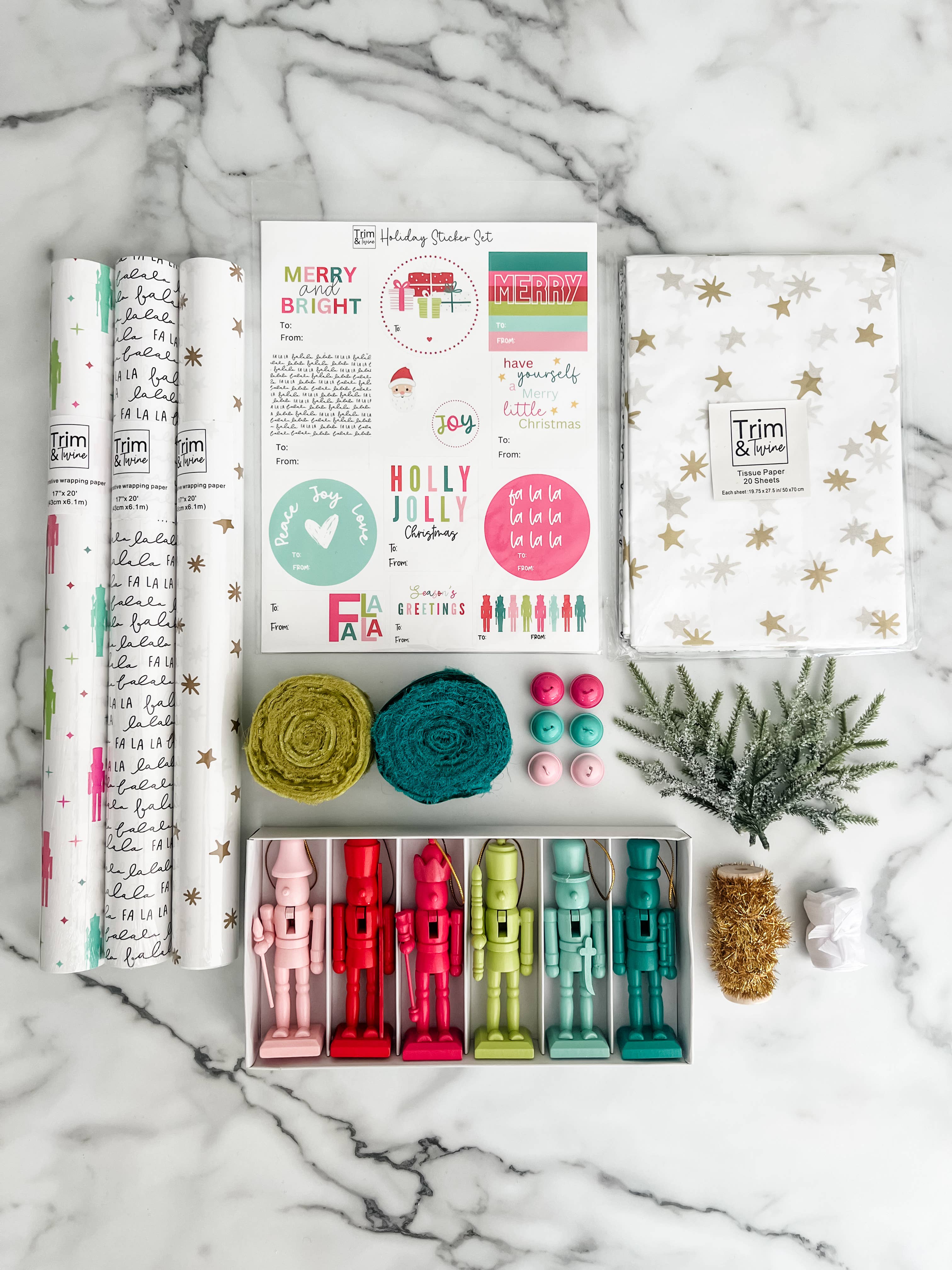 Holiday Gift Wrapping Kit - Colorful Nutcracker