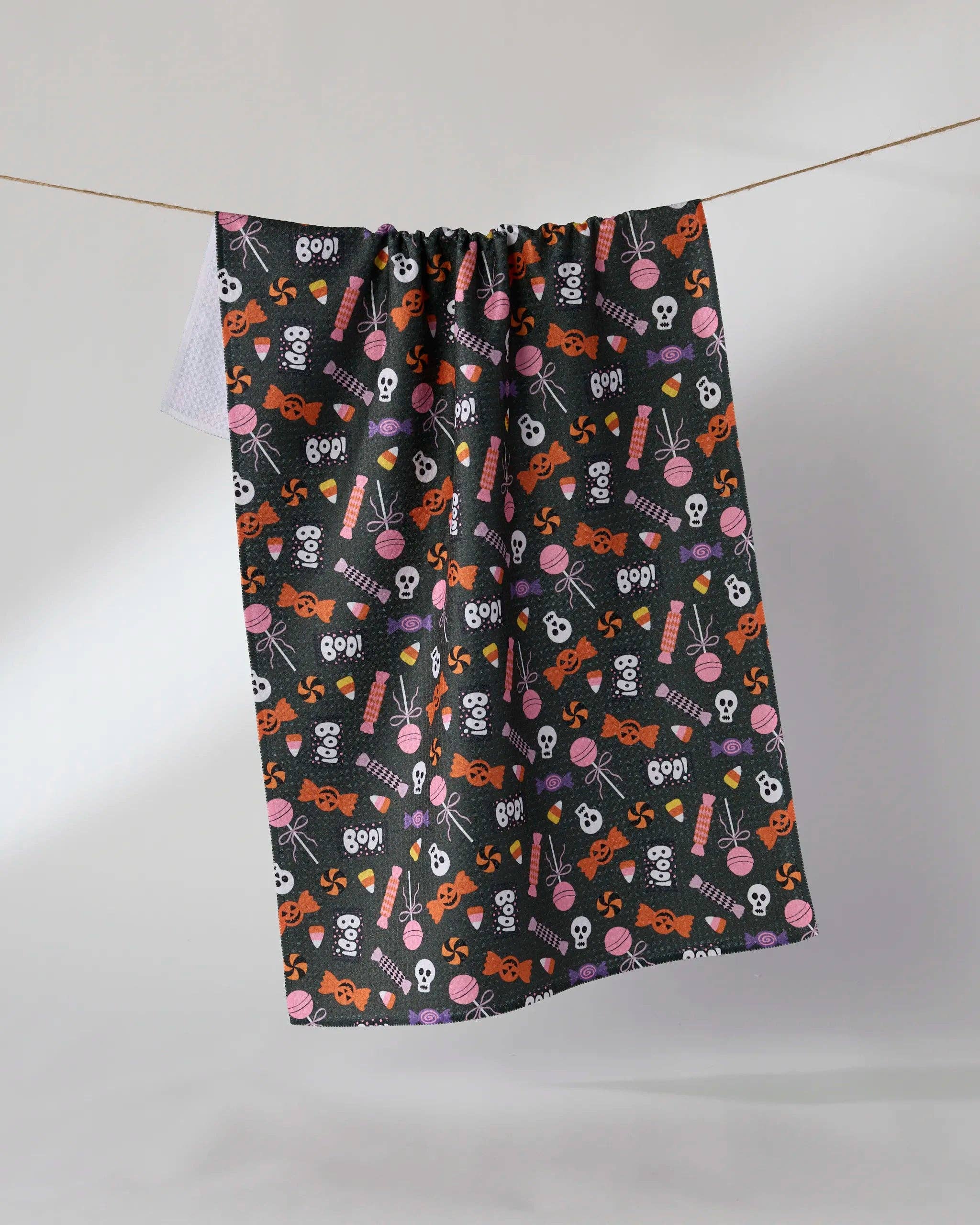 Spooky Sweets Tea Towel: Purple