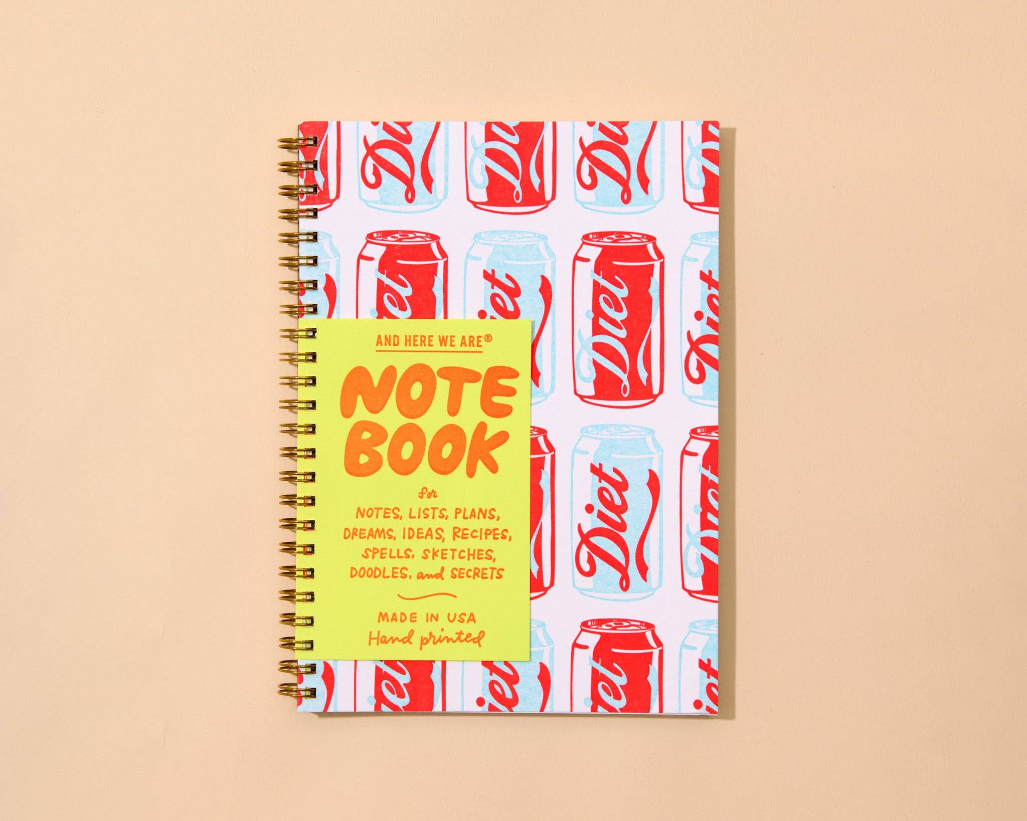 Letterpress Diet Soda A5 Spiral Notebook