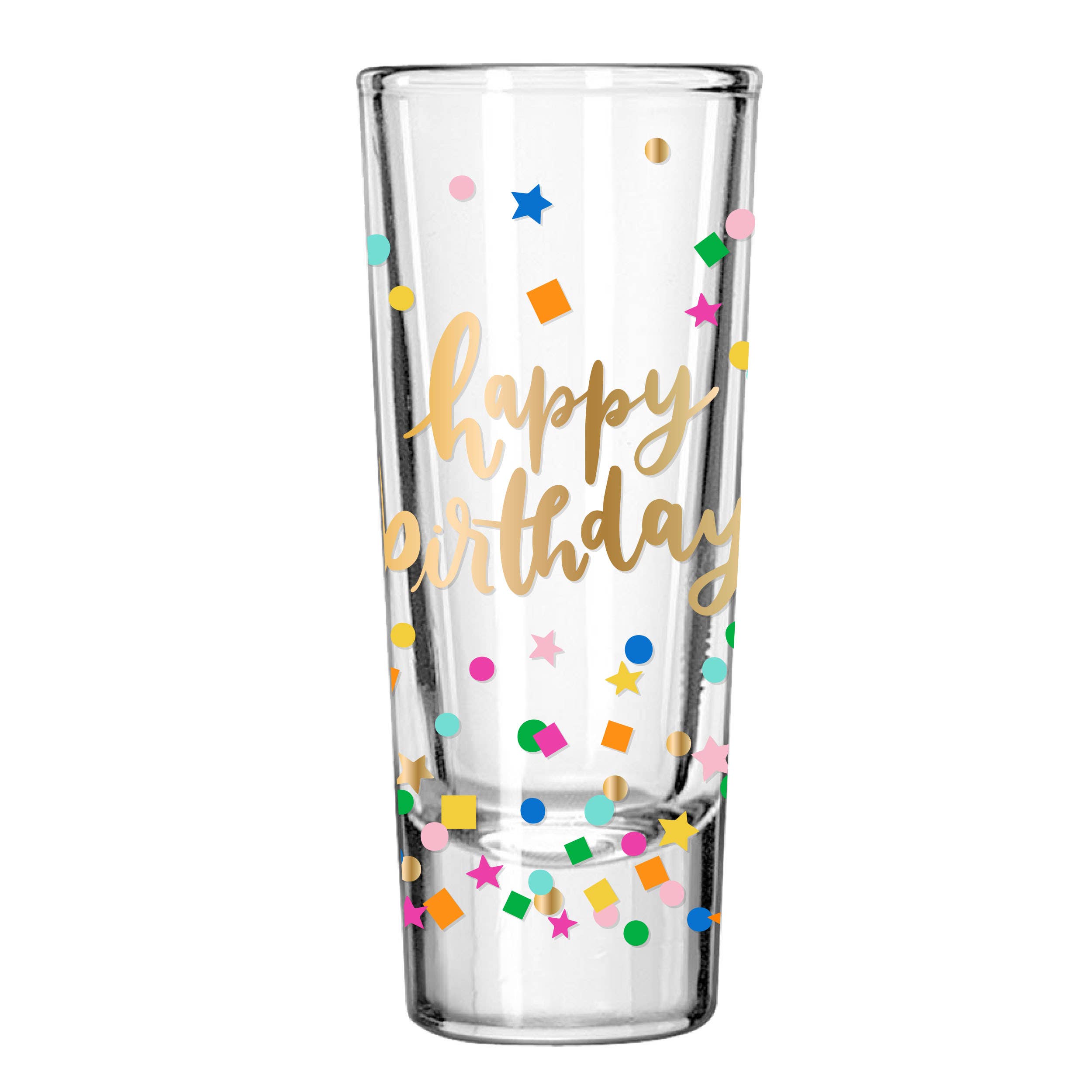 Happy Birthday Confetti Shot Glass