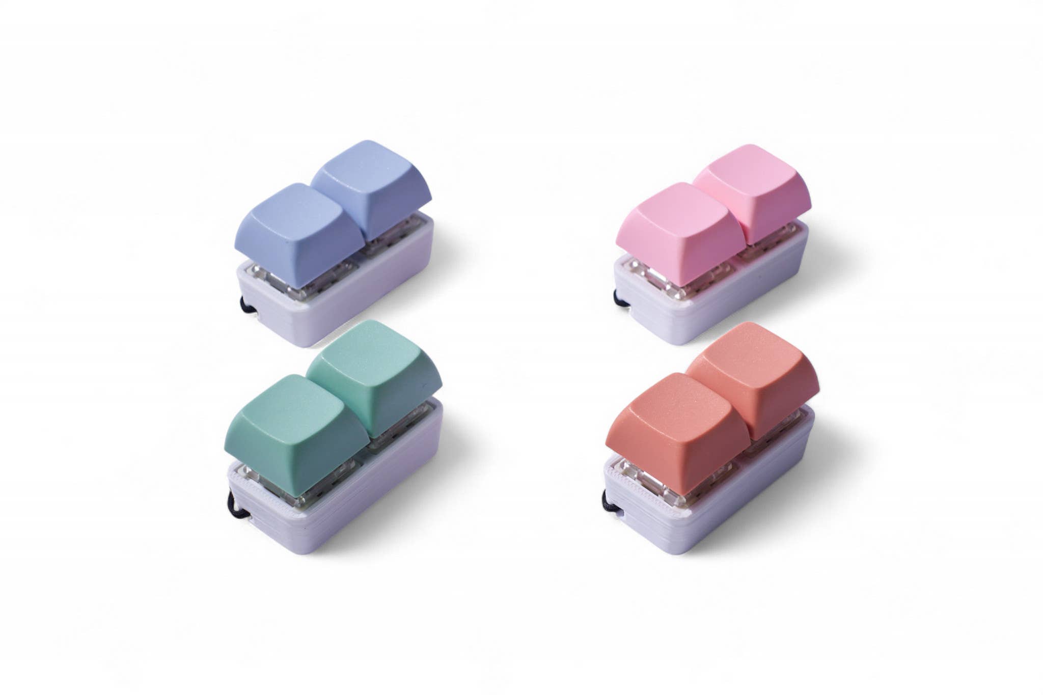 2-Key Clicky Keyboard Fidget Keychain