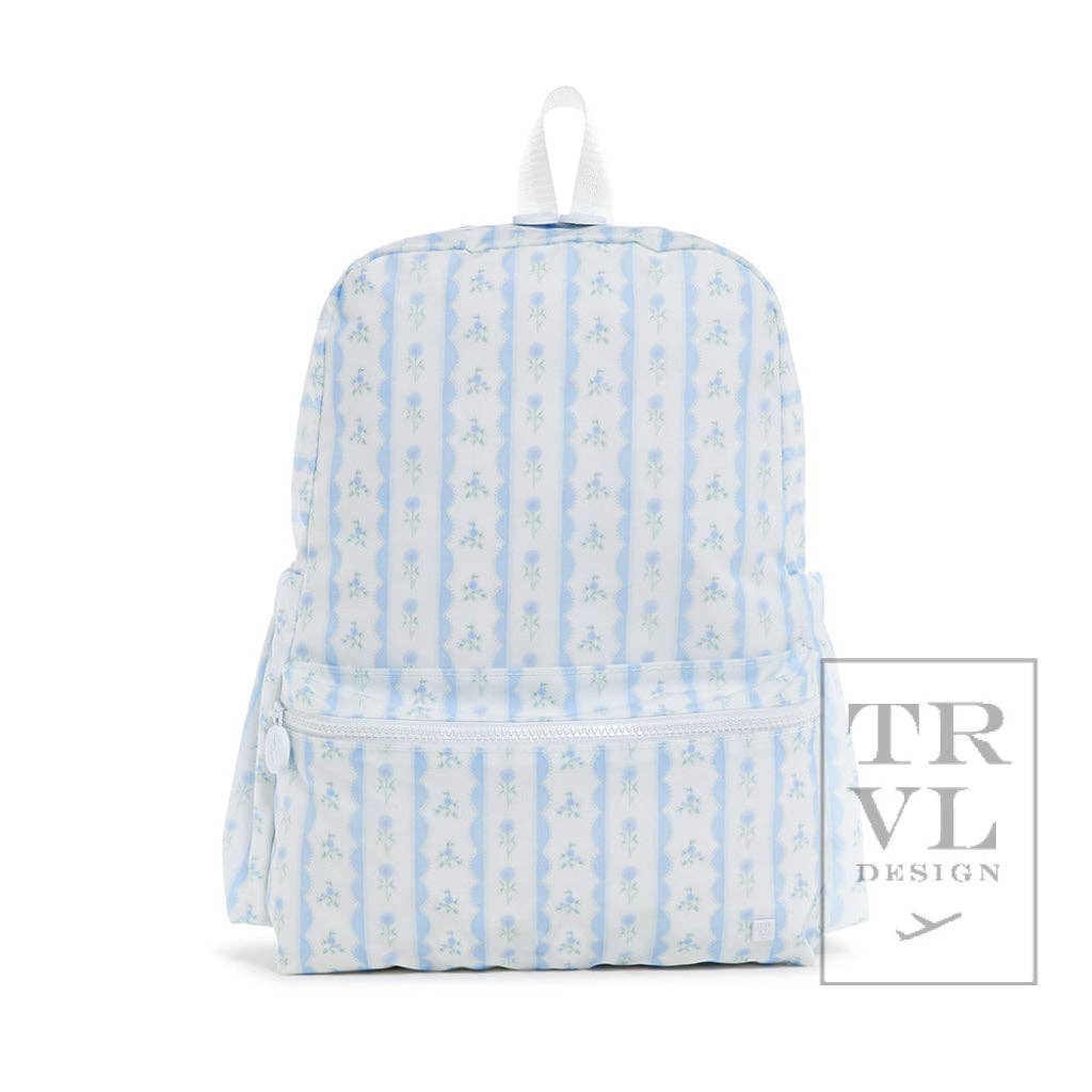 Ribbon Floral Blue Backpack