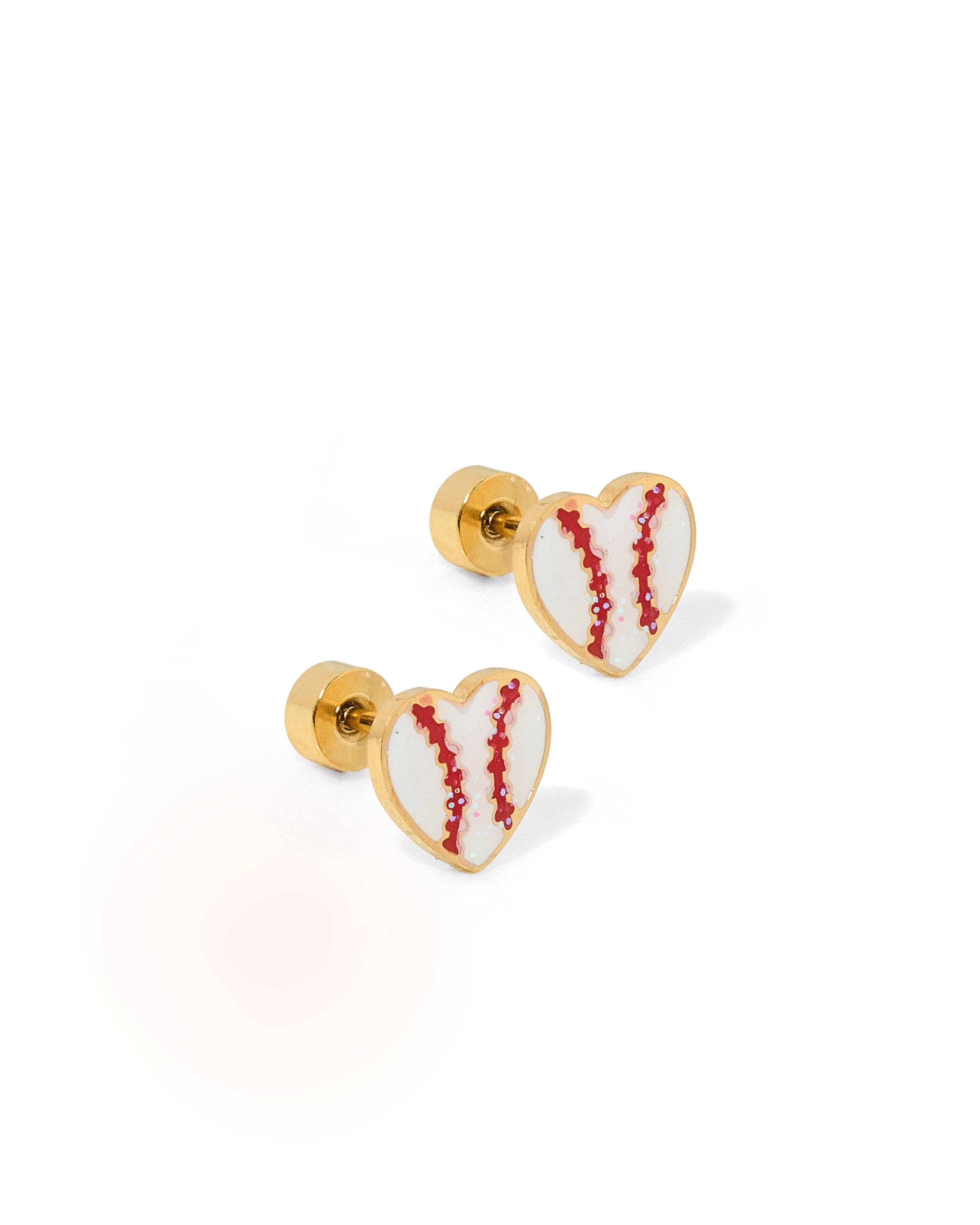 Baseball Screwback Stud Earrings
