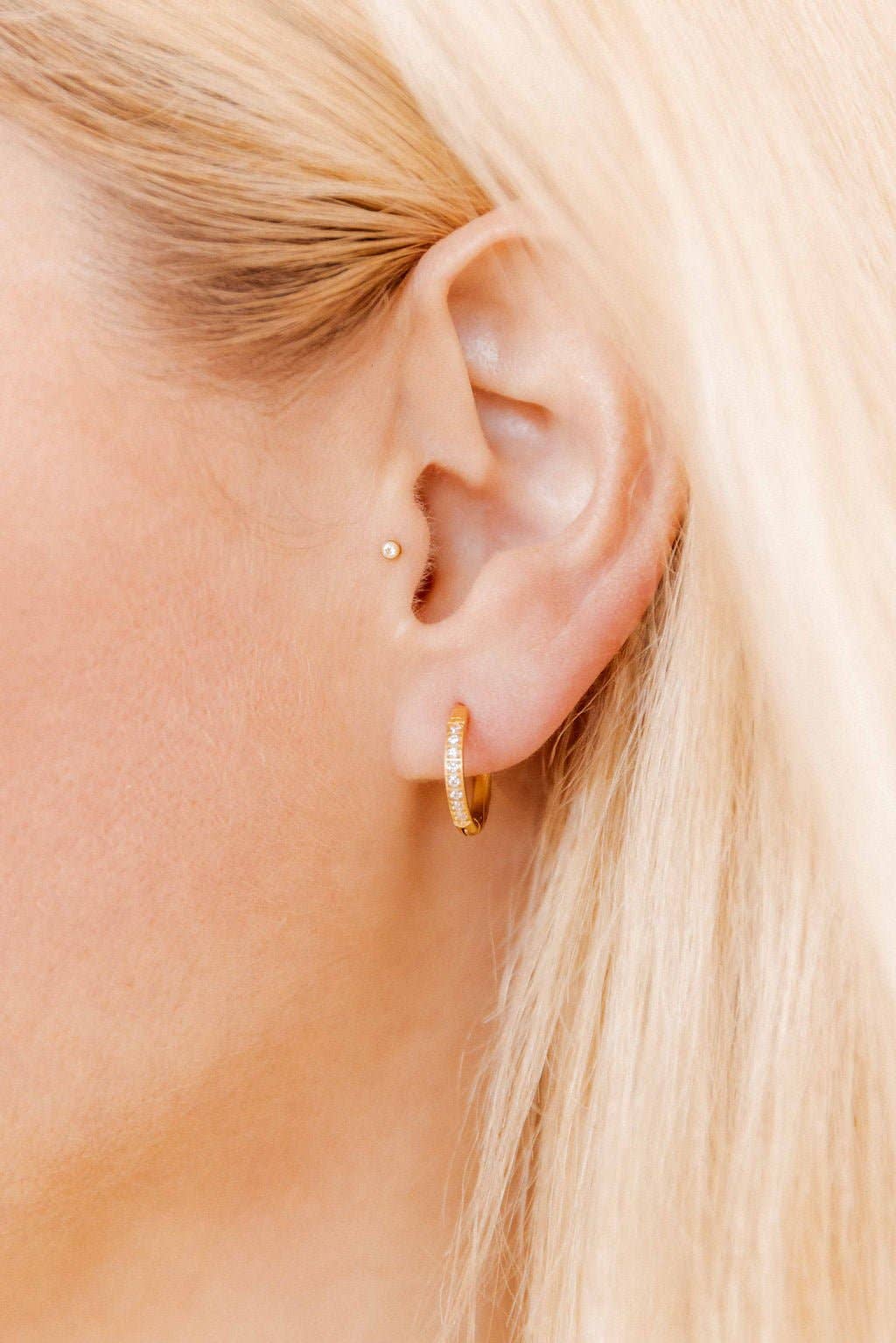 Scarlett 12mm Gold CZ Huggie Hoops