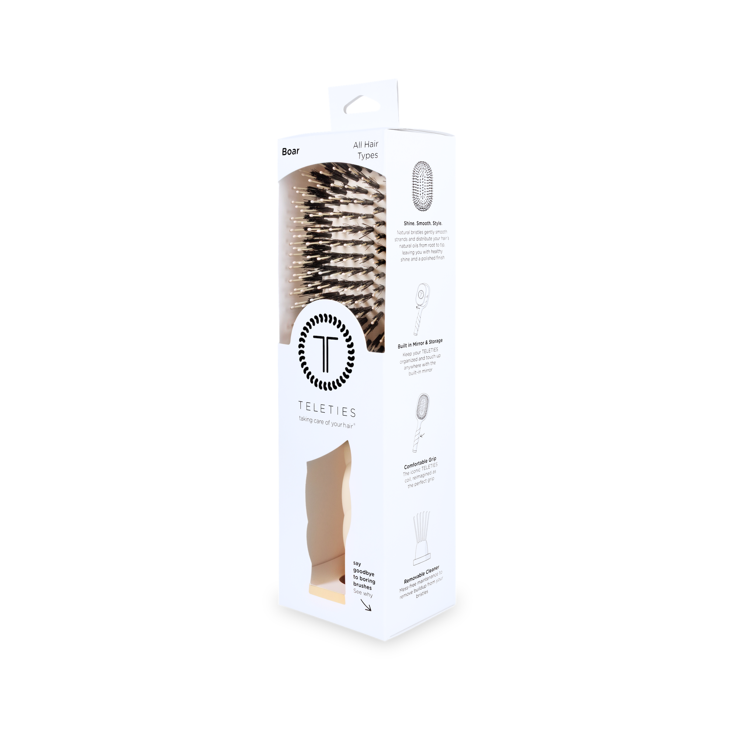 Boar Bristle Hair Brush | Tan
