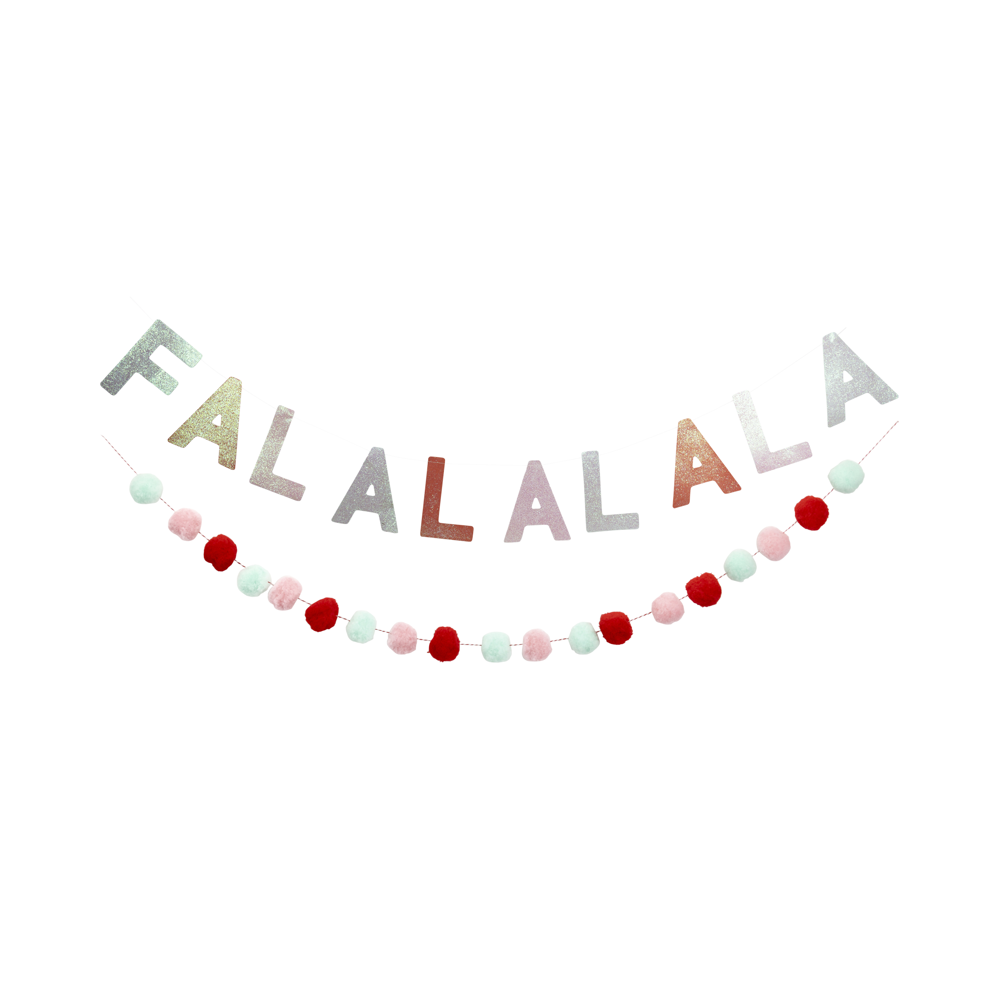 Fa La La Glittered Banner Set