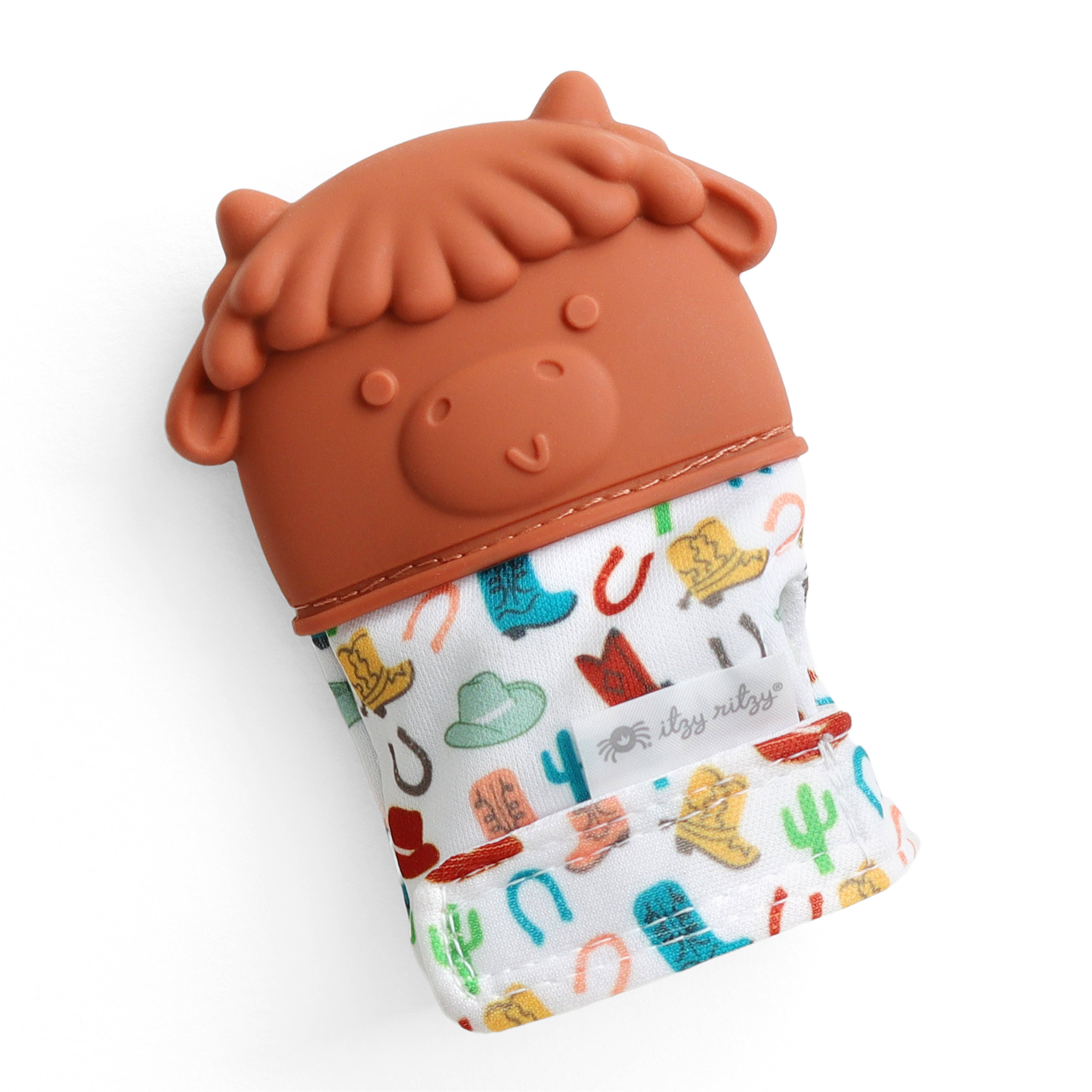 Highland Cow Itzy Mitt™ Silicone Teething Mitts