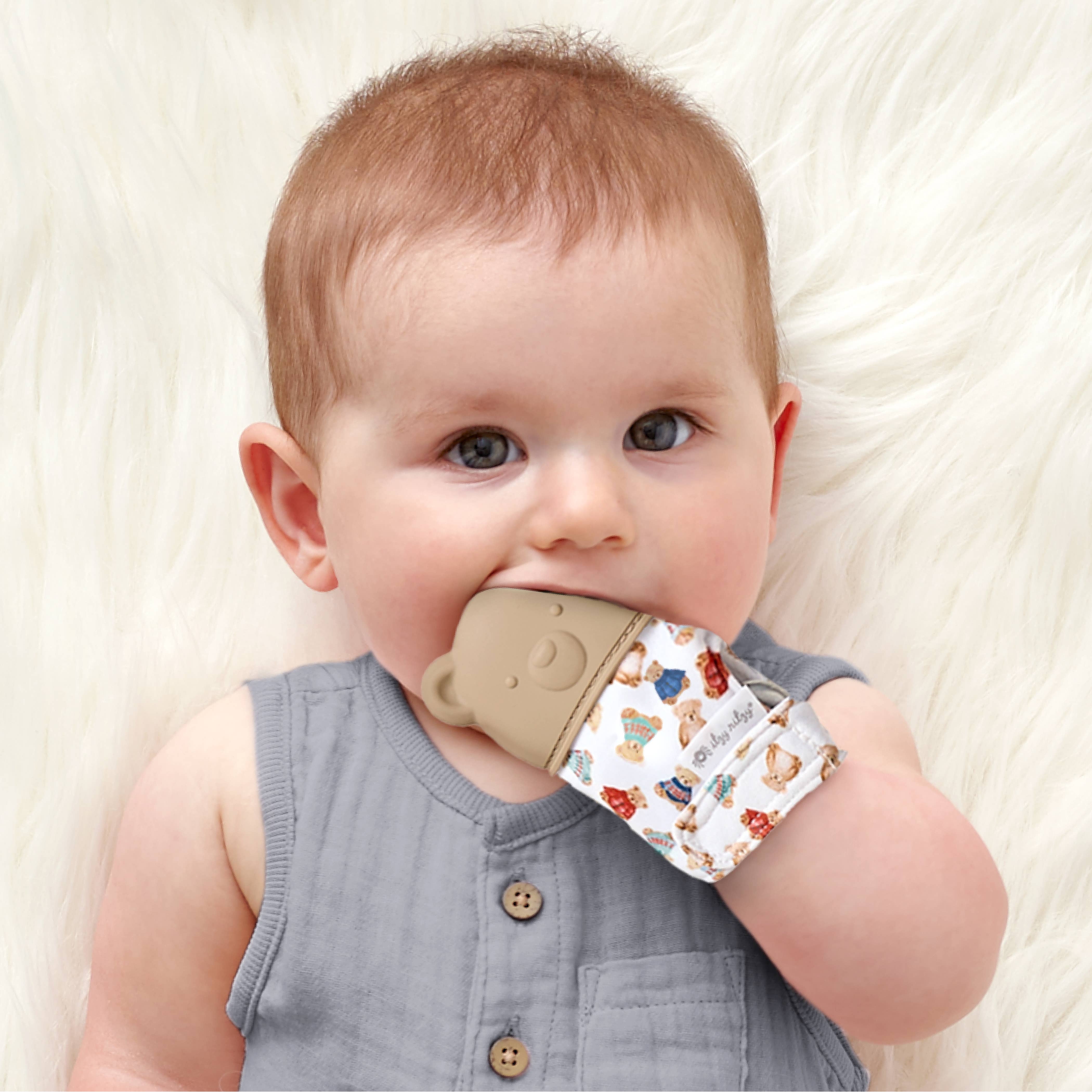 Vintage Bear Silicone Teething Itzy Mitt®