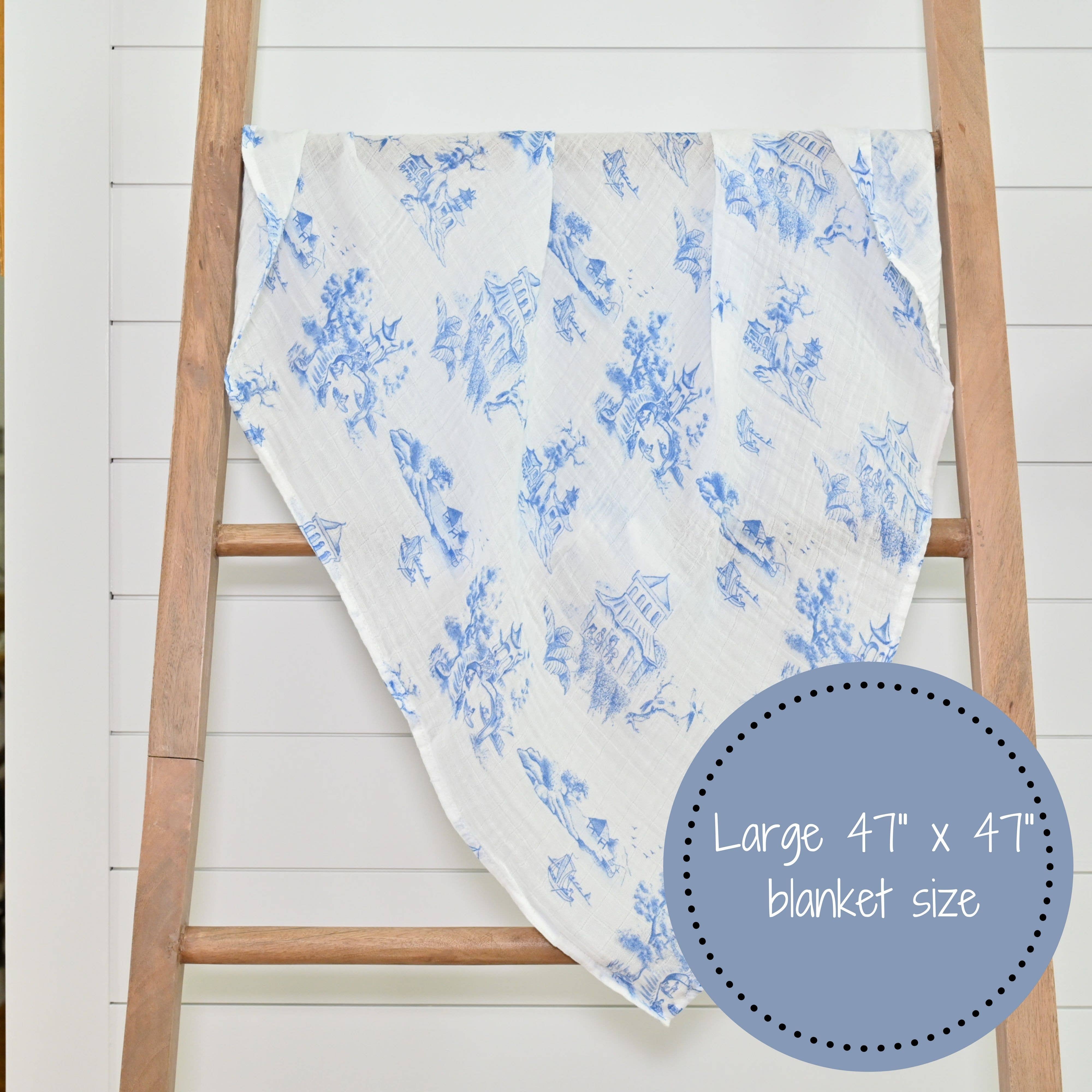 Chinoisserie Muslin Swaddle Blanket