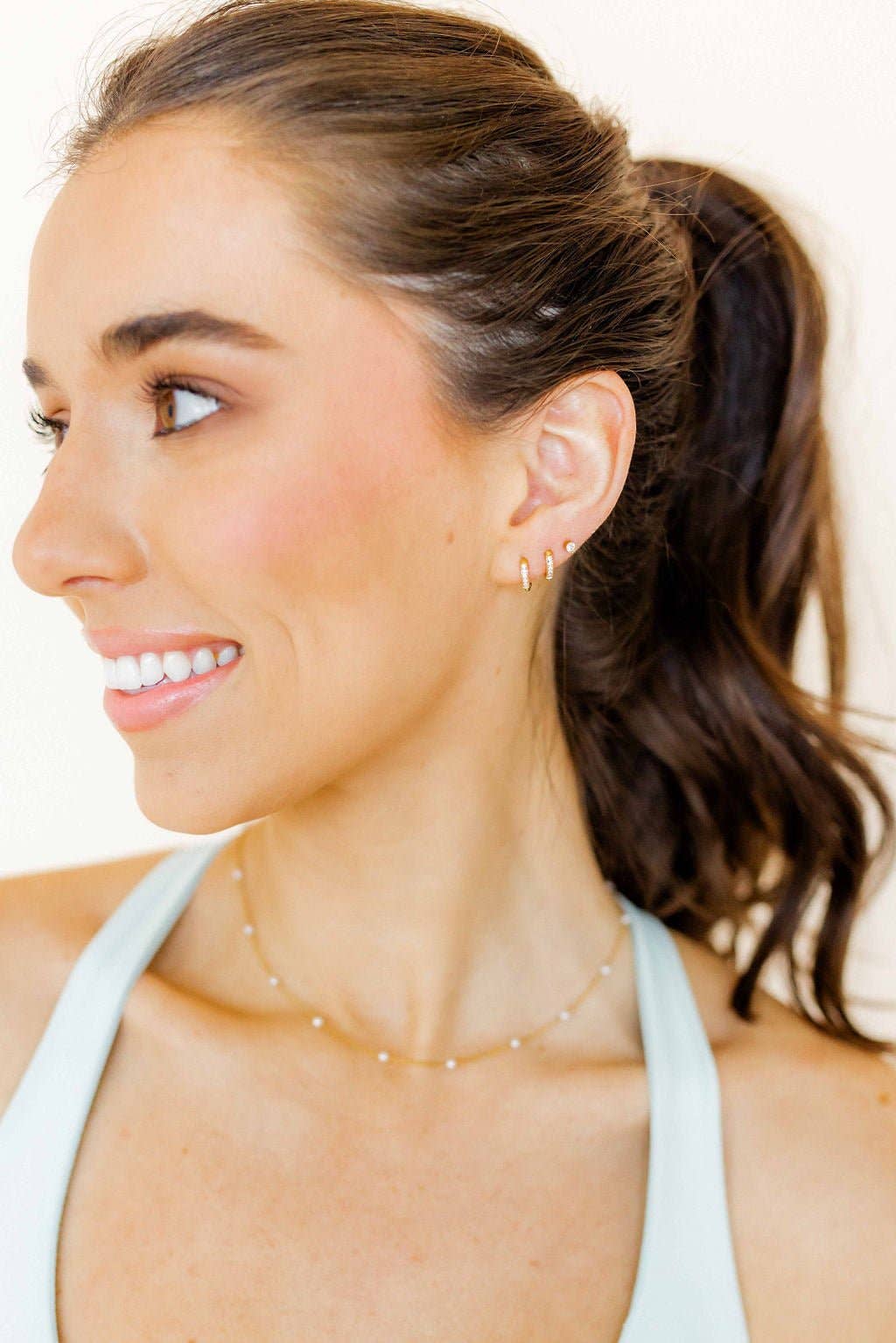 Scarlett 12mm Gold CZ Huggie Hoops