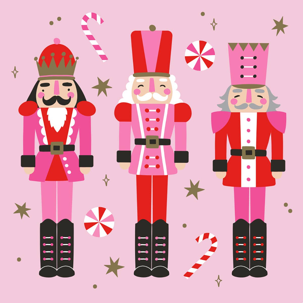 Pink Nutcrackers Cocktail Napkins