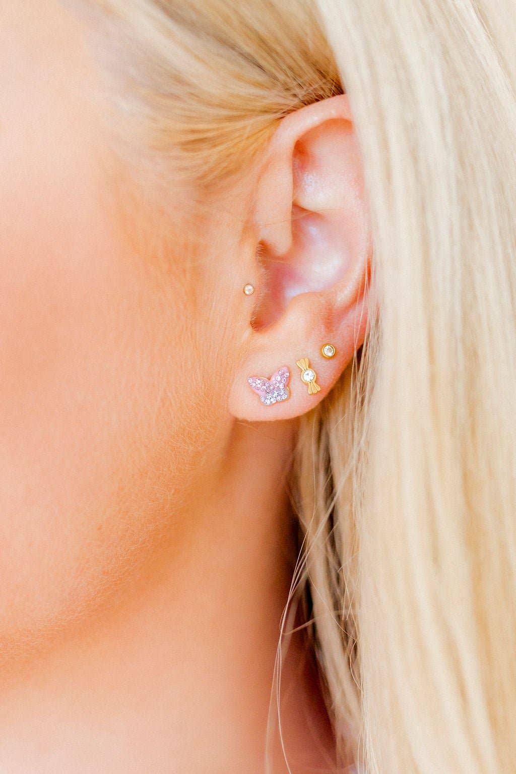 Bindi Butterfly Screwback Stud Earrings