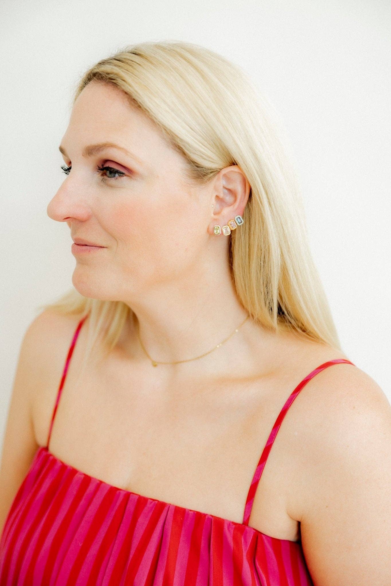 Whitney Pink Apple Screwback Stud Earrings