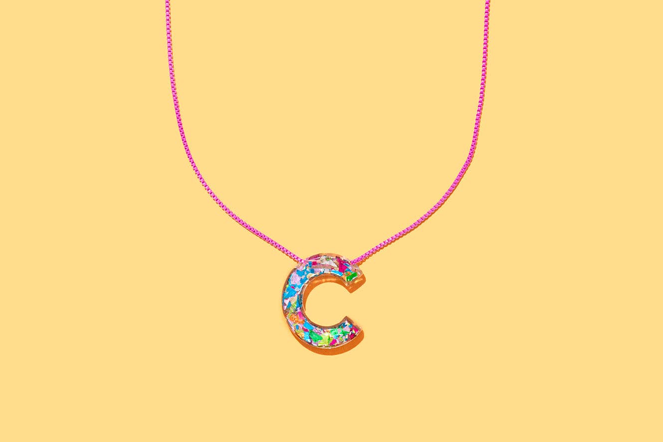 Colorful Confetti Initial Necklaces