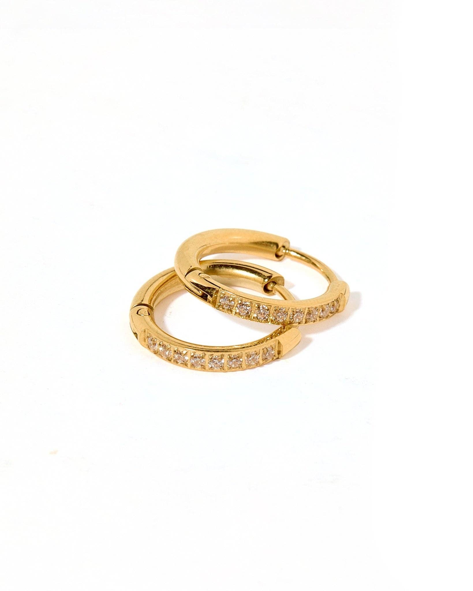 Scarlett 12mm Gold CZ Huggie Hoops