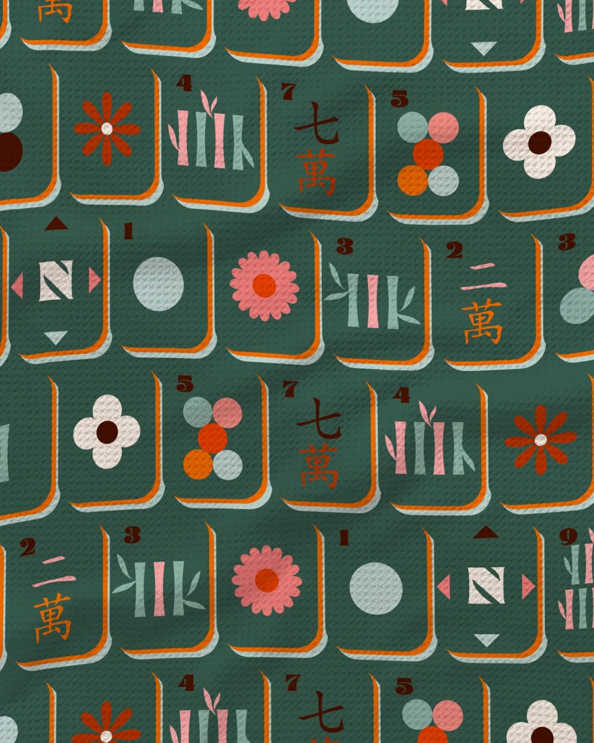 Moss Tile Toss Tea Towel