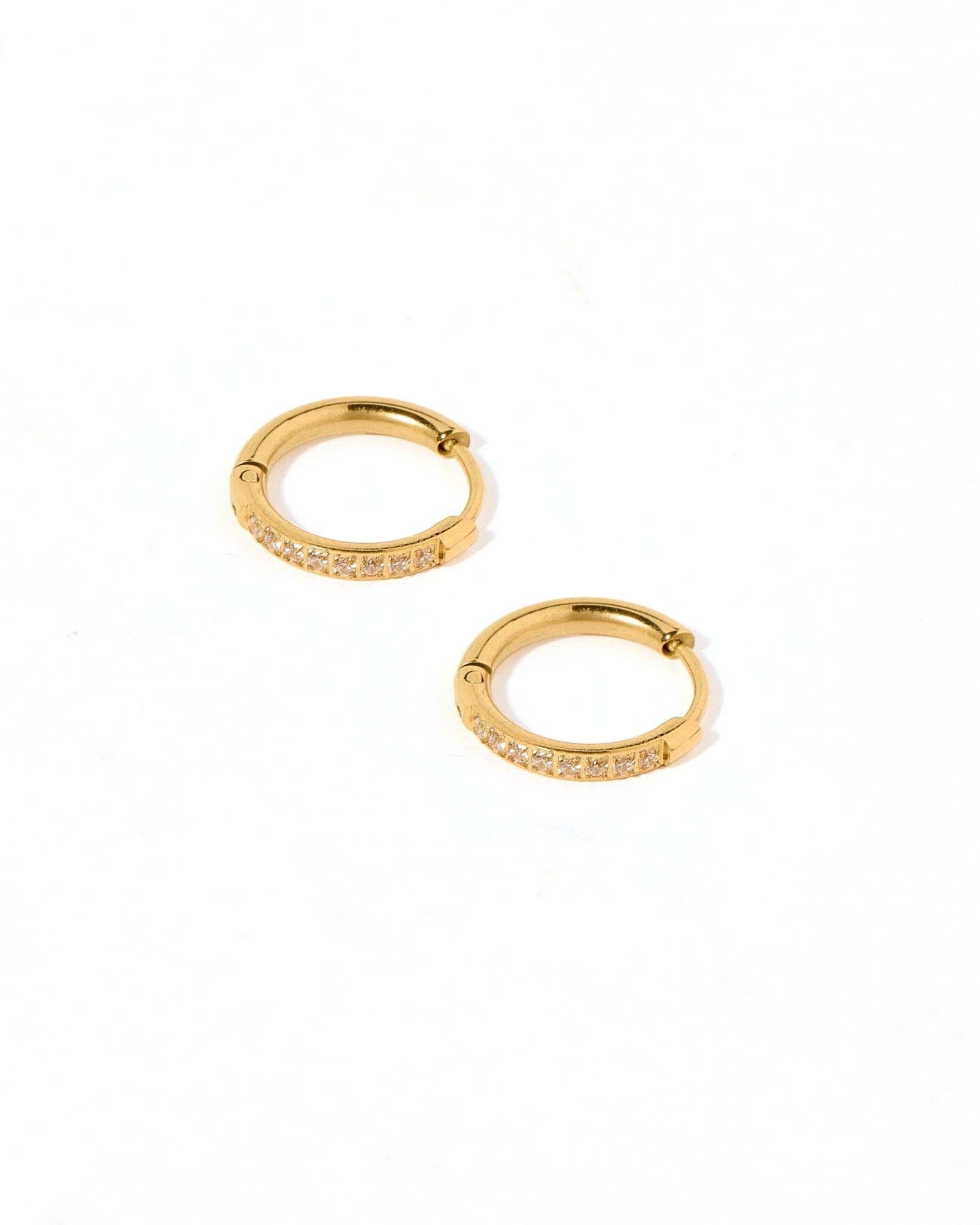 Scarlett 12mm Gold CZ Huggie Hoops
