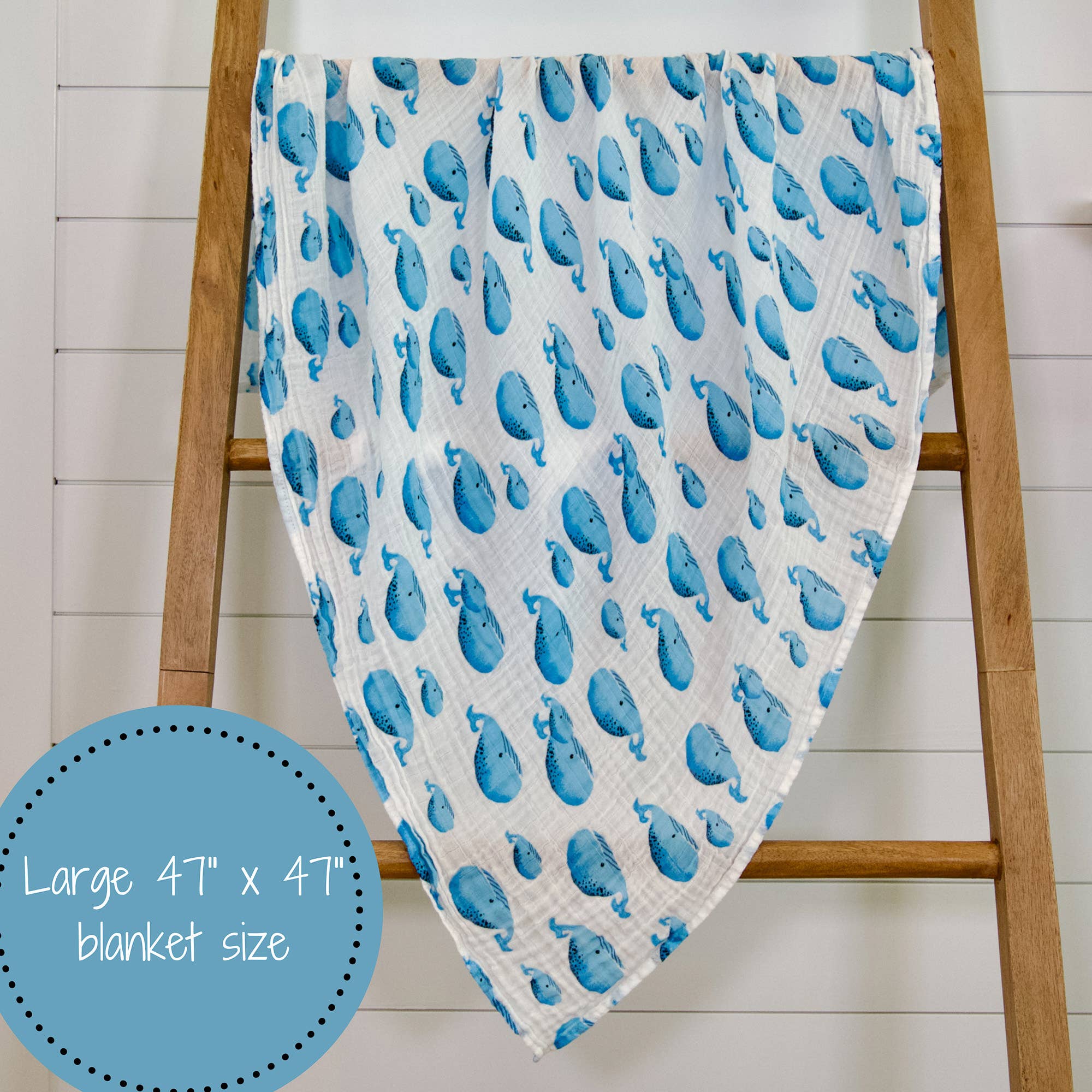 Whale, Whale, Whale Muslin Swaddle