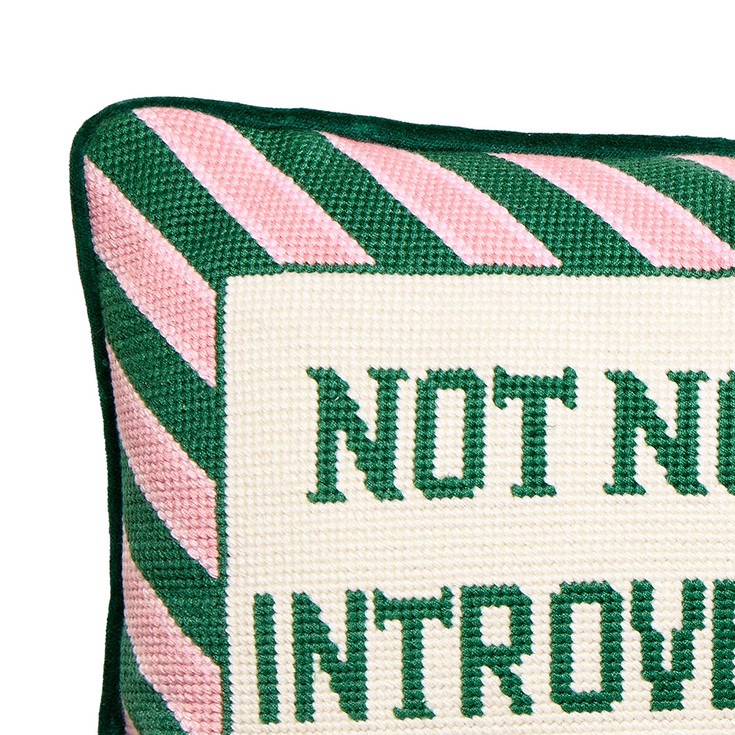 'Not Now I'm Introverting' Embroidered Pillow