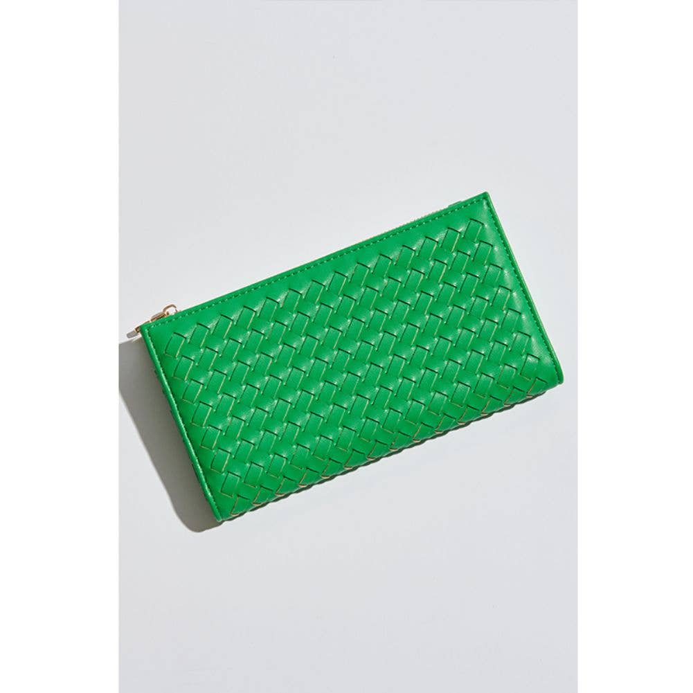 Kelly Green Woven Wallet