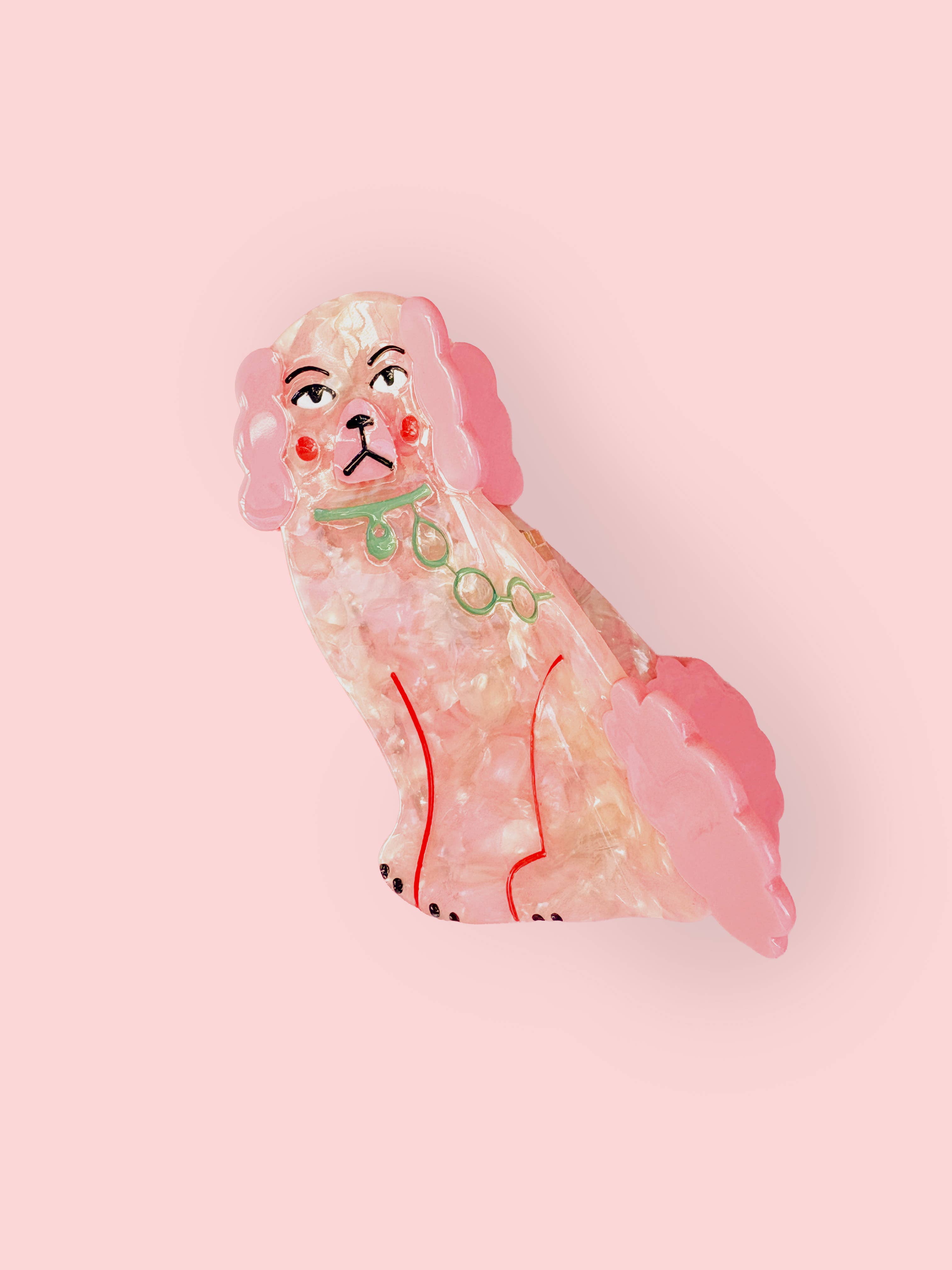 Staffordshire Pink Dog Claw Clip