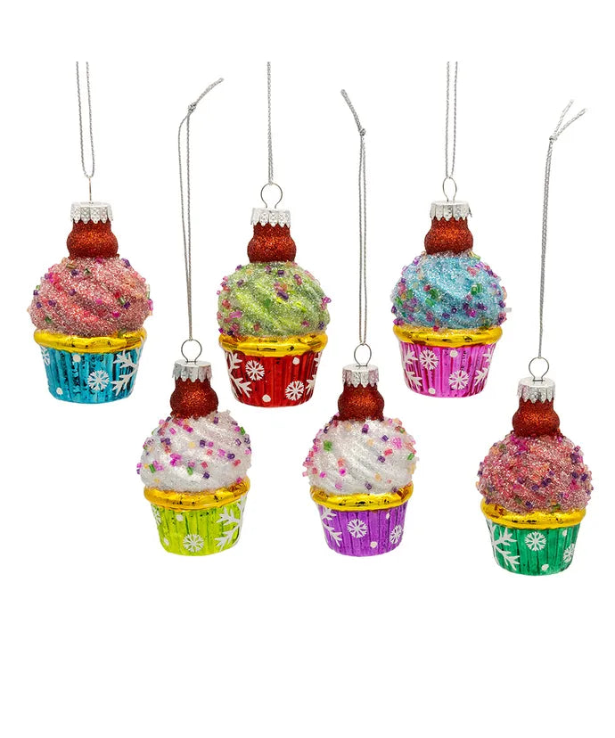 Glass Cupcake Ornament