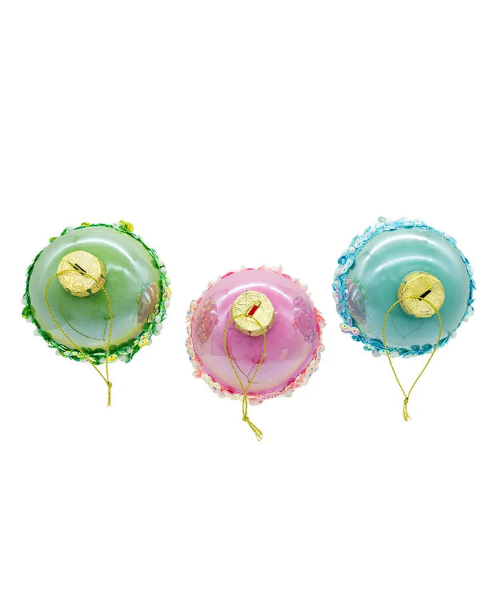 Colorful Glass Glittered Ball Ornament